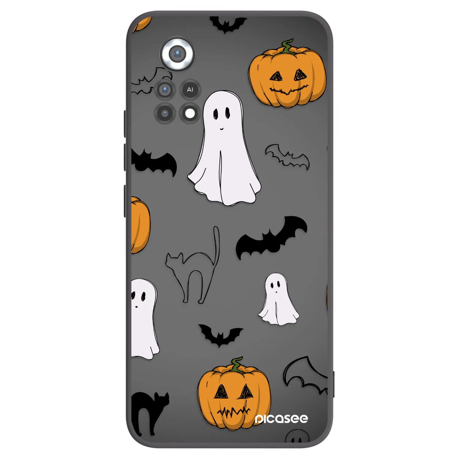 Picasee Μαύρη θήκη σιλικόνης για Xiaomi Poco X4 Pro 5G - Spooky crew