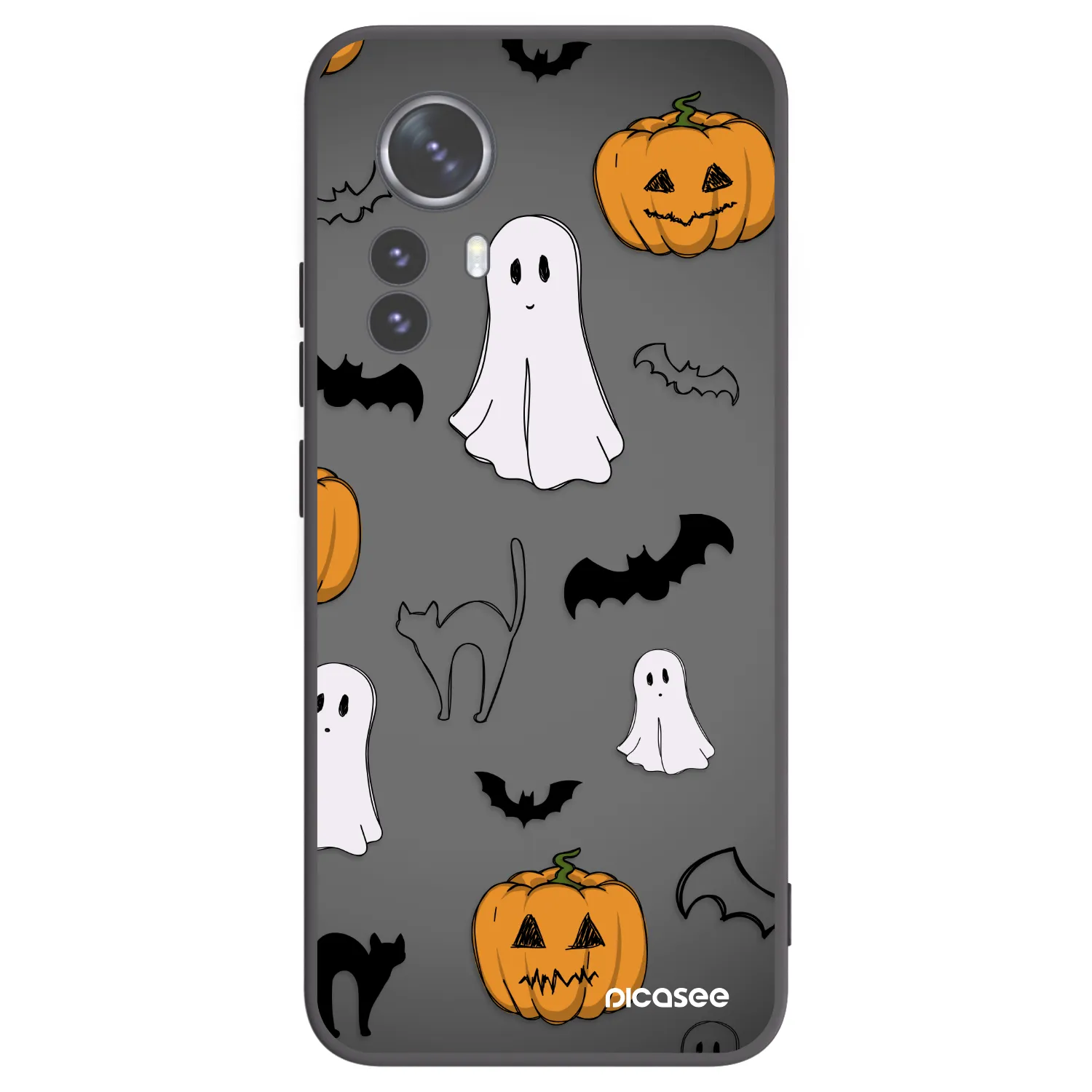Picasee Μαύρη θήκη σιλικόνης για Xiaomi 12 Pro - Spooky crew