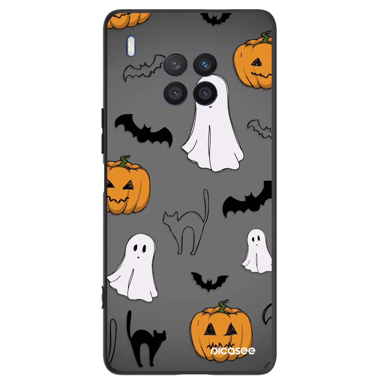 Picasee Μαύρη θήκη σιλικόνης για Honor 50 Lite - Spooky crew