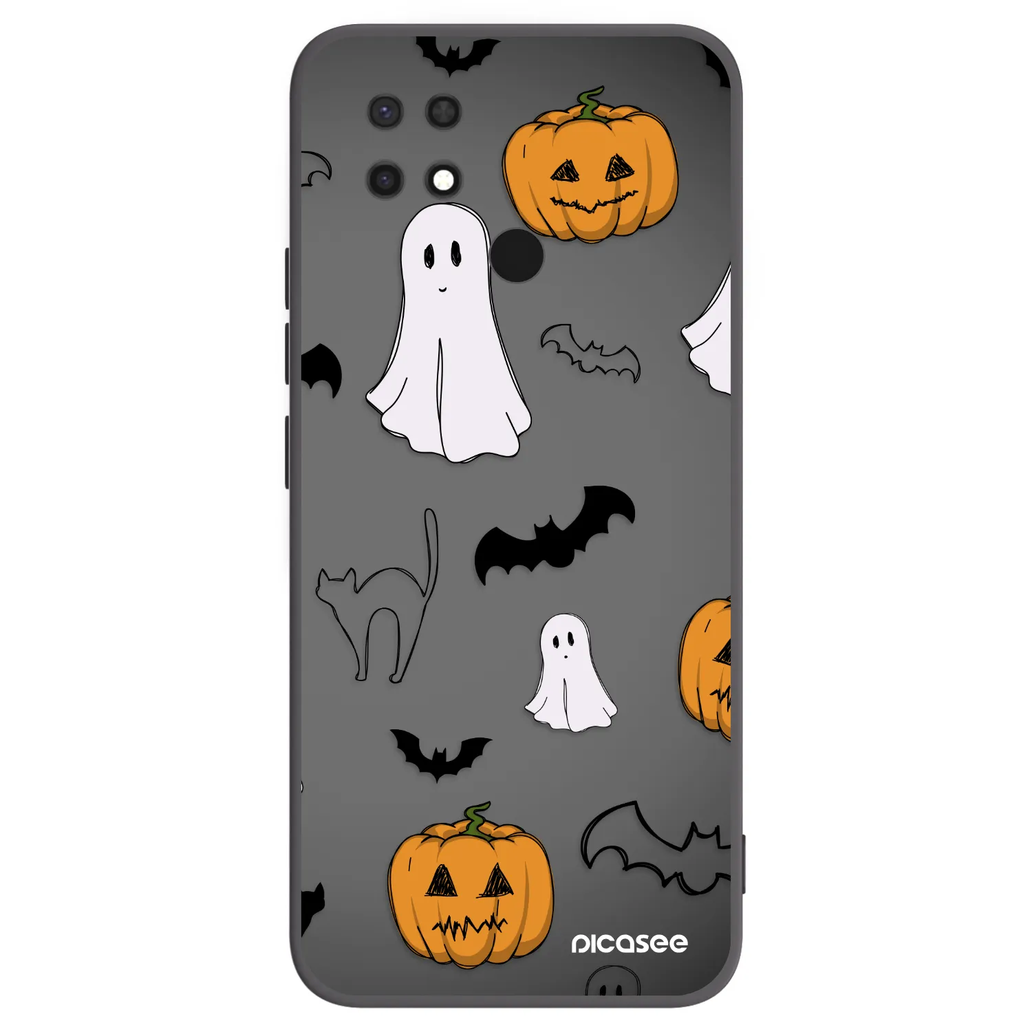 Picasee Μαύρη θήκη σιλικόνης για Xiaomi Redmi 10C - Spooky crew