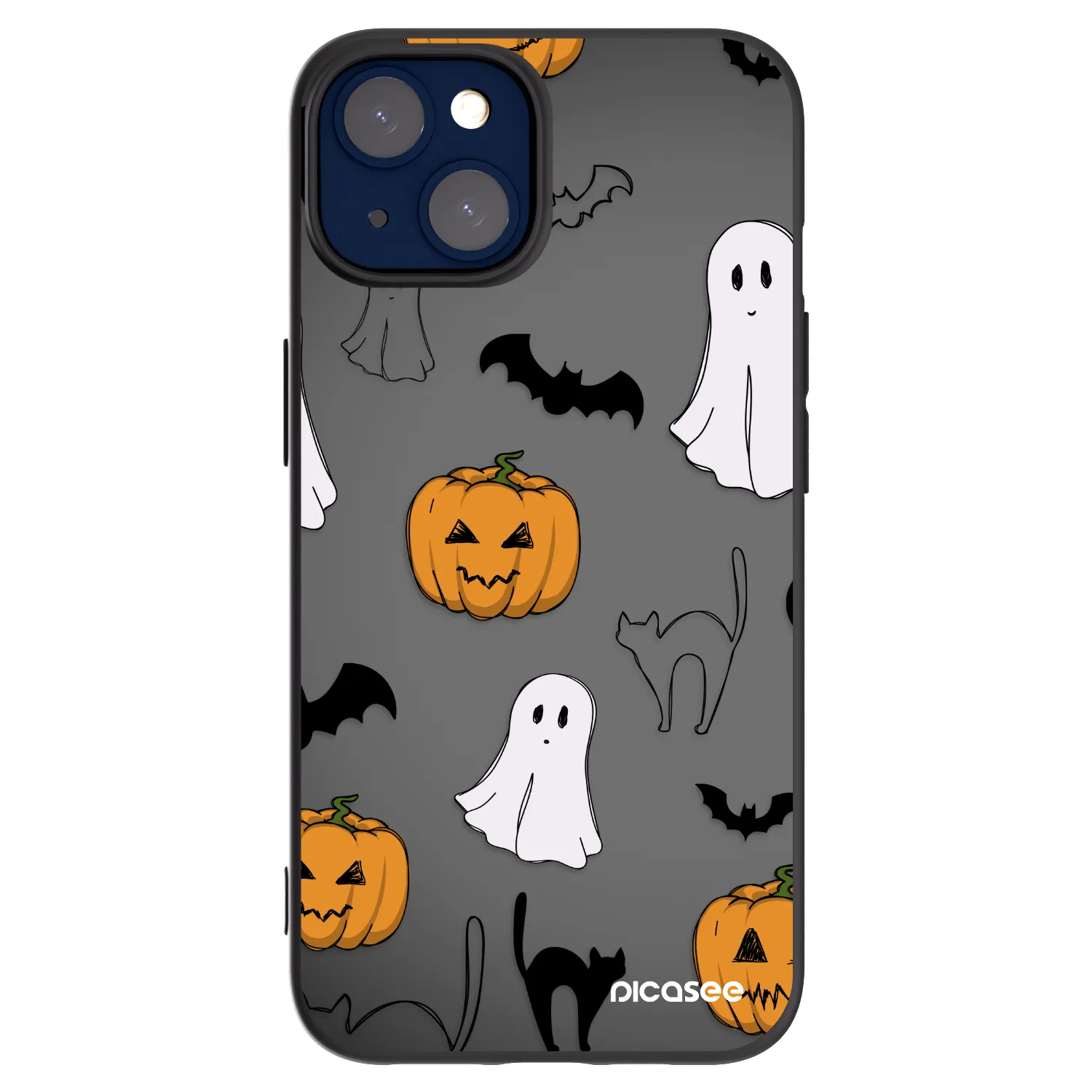 Picasee Μαύρη θήκη σιλικόνης για Apple iPhone 14 - Spooky crew