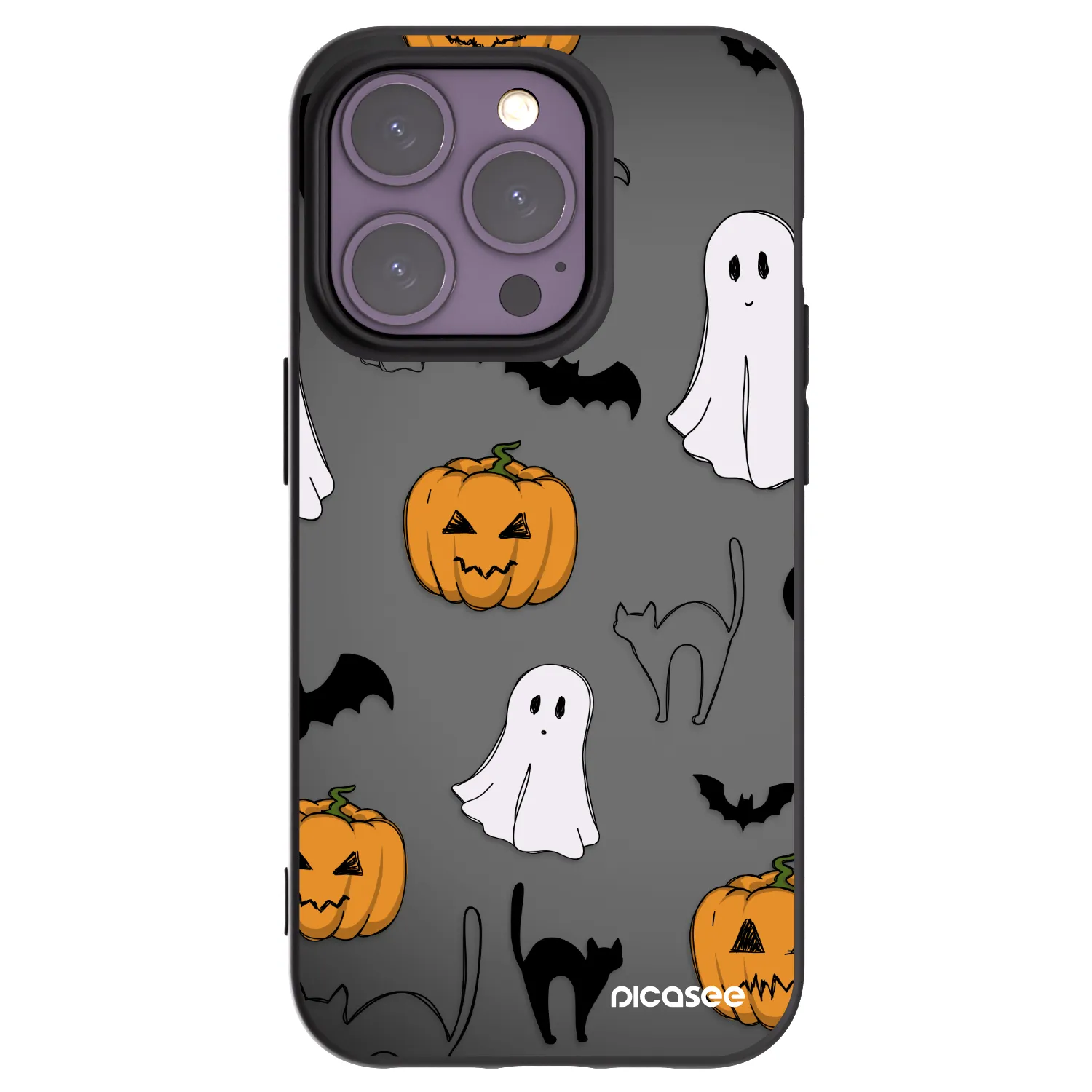 Picasee Μαύρη θήκη σιλικόνης για Apple iPhone 14 Pro - Spooky crew