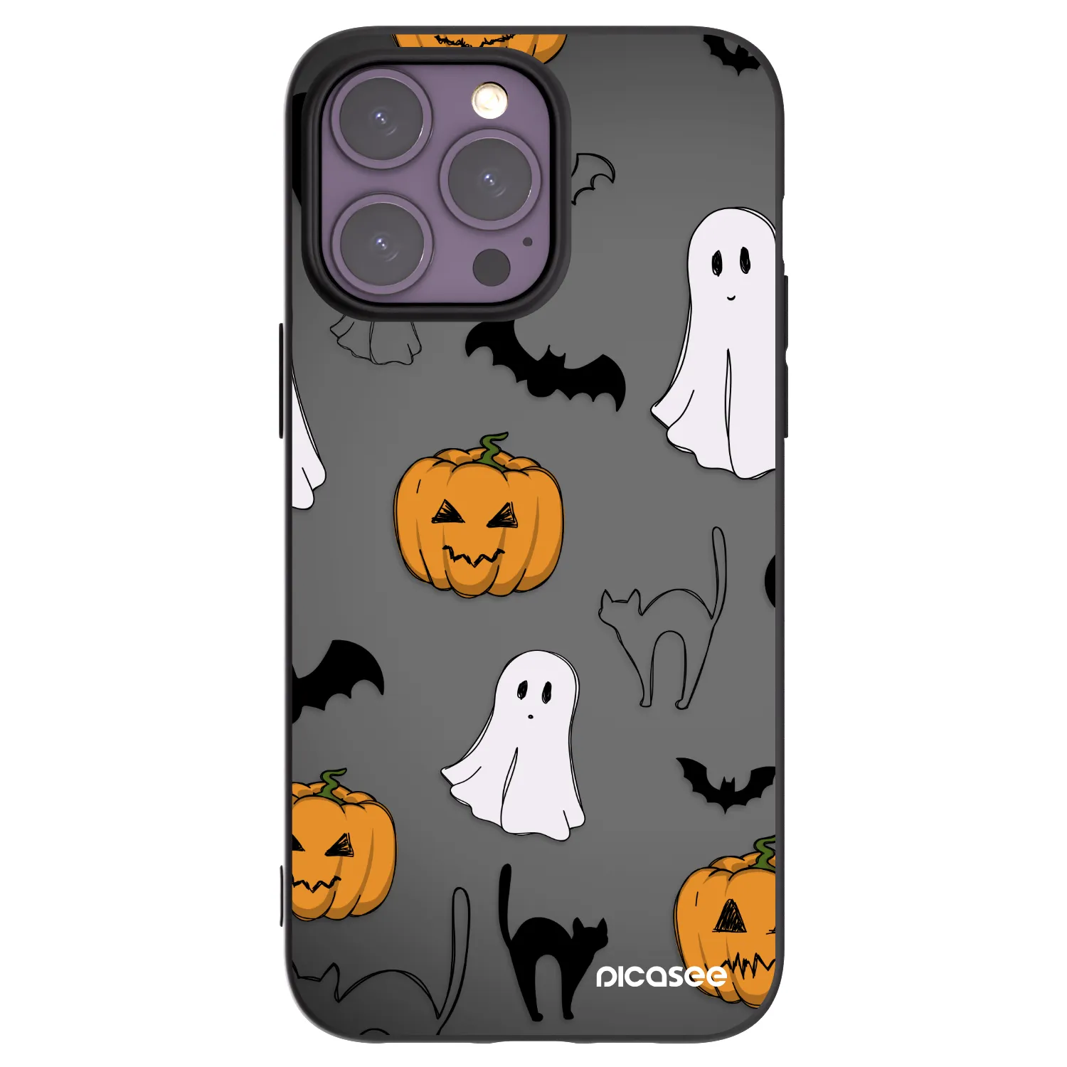 Picasee Μαύρη θήκη σιλικόνης για Apple iPhone 14 Pro Max - Spooky crew