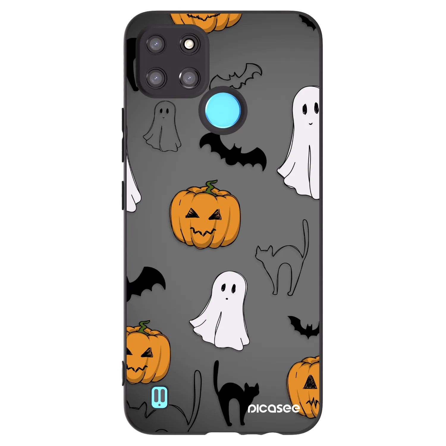 Picasee Μαύρη θήκη σιλικόνης για Realme C21Y - Spooky crew