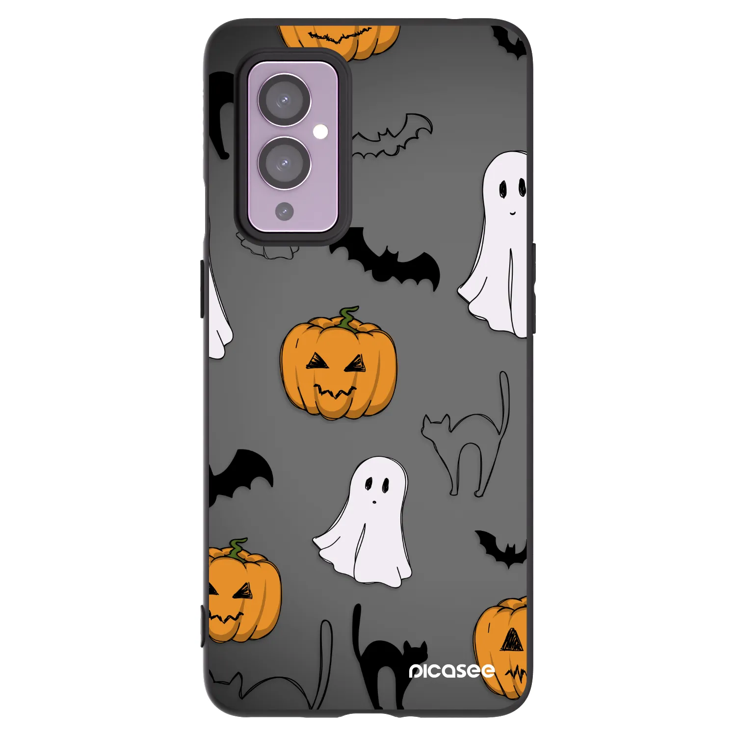 Picasee Μαύρη θήκη σιλικόνης για OnePlus 9 - Spooky crew