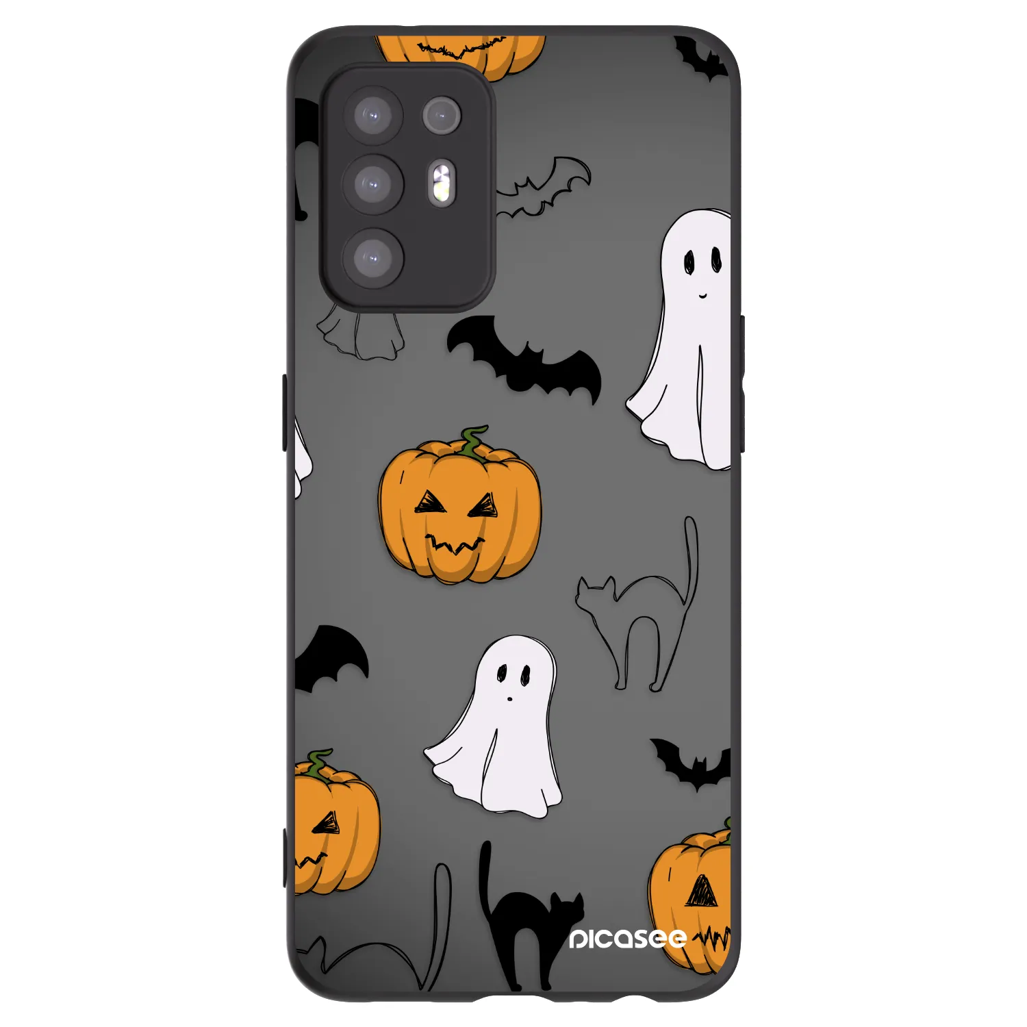 Picasee Μαύρη θήκη σιλικόνης για OPPO A94 5G - Spooky crew