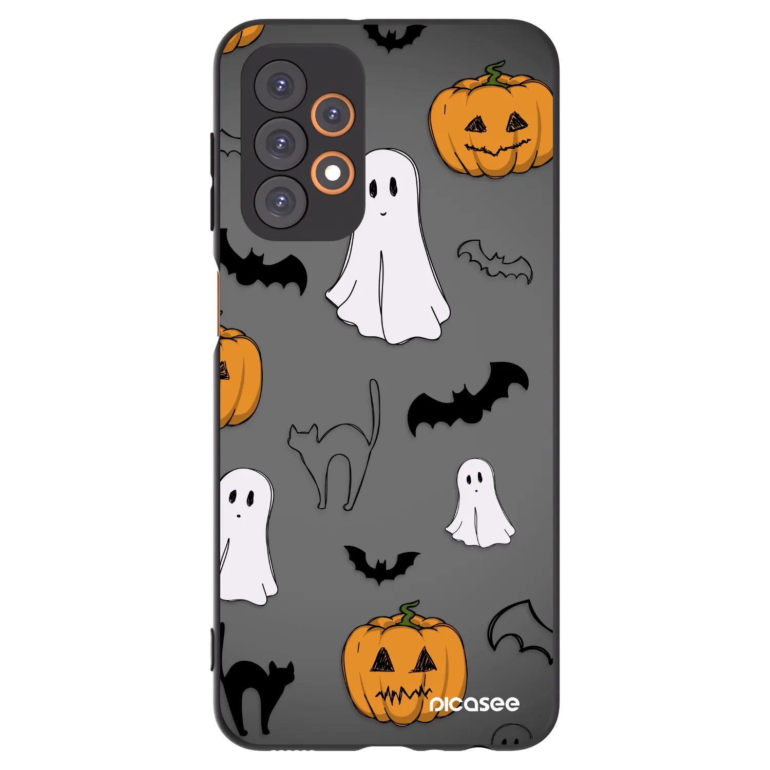Picasee Μαύρη θήκη σιλικόνης για Samsung Galaxy A23 A235F 4G - Spooky crew