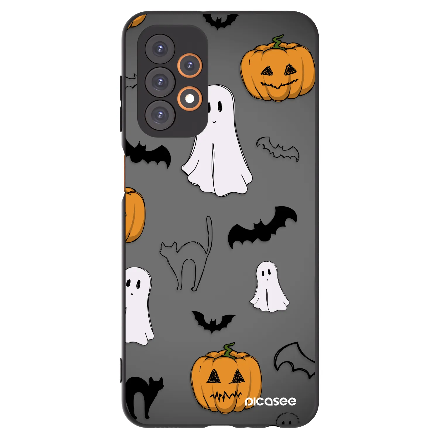 Picasee Μαύρη θήκη σιλικόνης για Samsung Galaxy A23 A236B 5G - Spooky crew