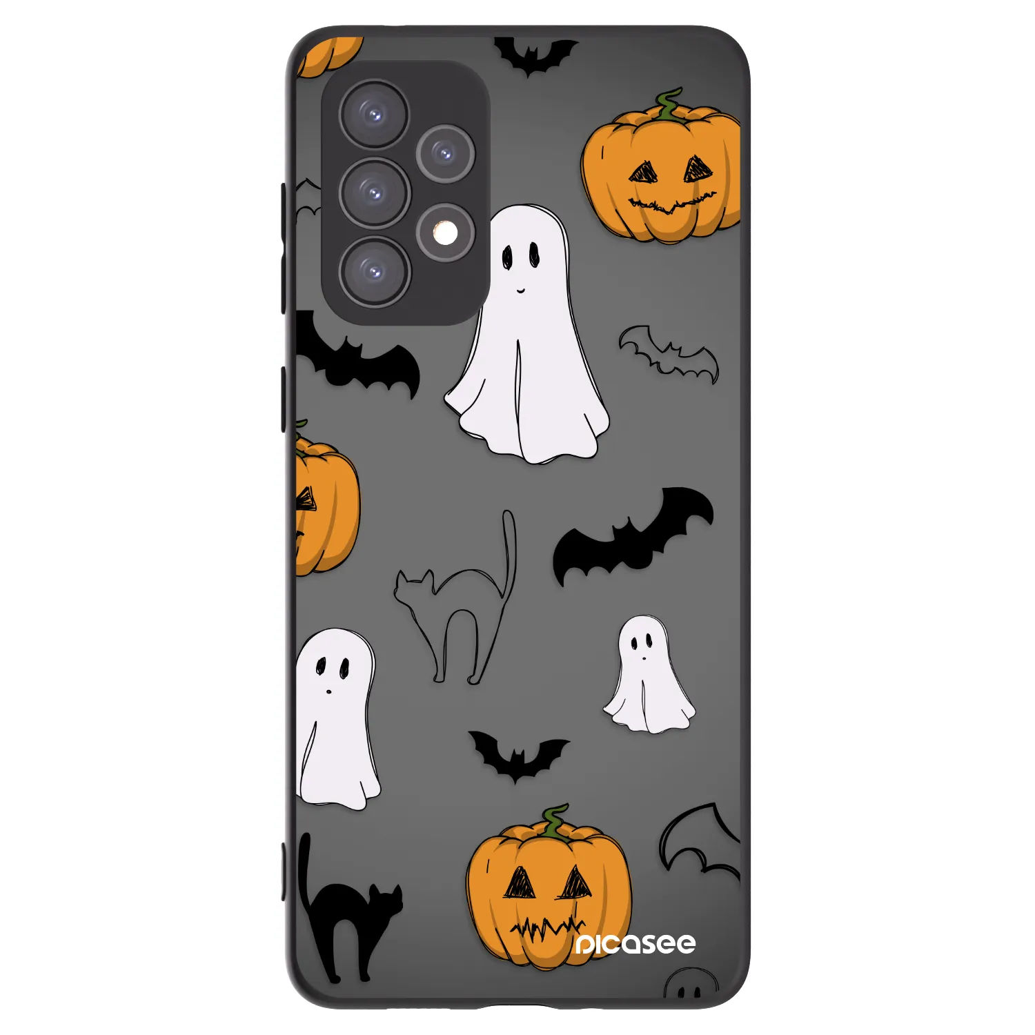Picasee Μαύρη θήκη σιλικόνης για Samsung Galaxy A73 5G - Spooky crew