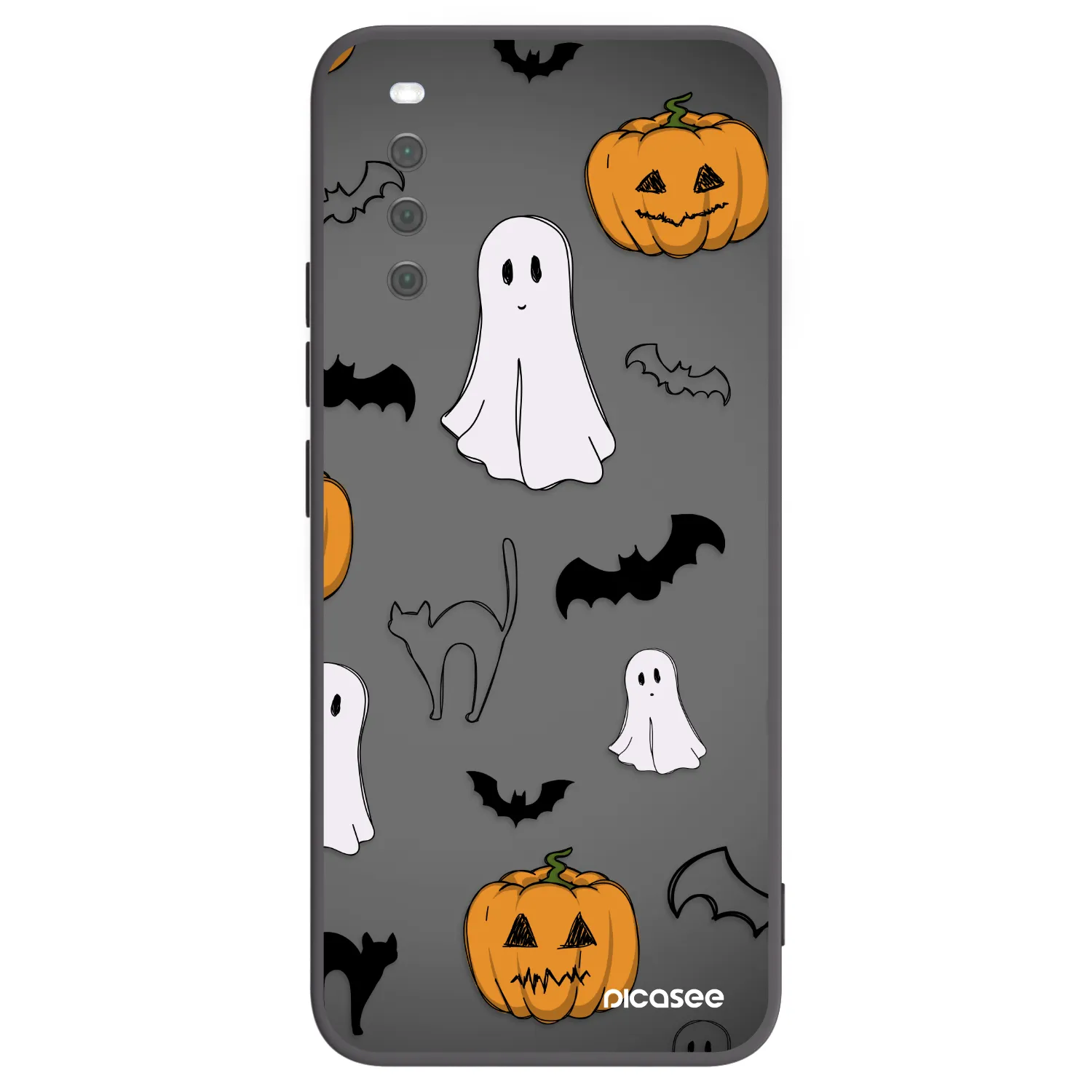 Picasee Μαύρη θήκη σιλικόνης για Sony Xperia 10 III - Spooky crew