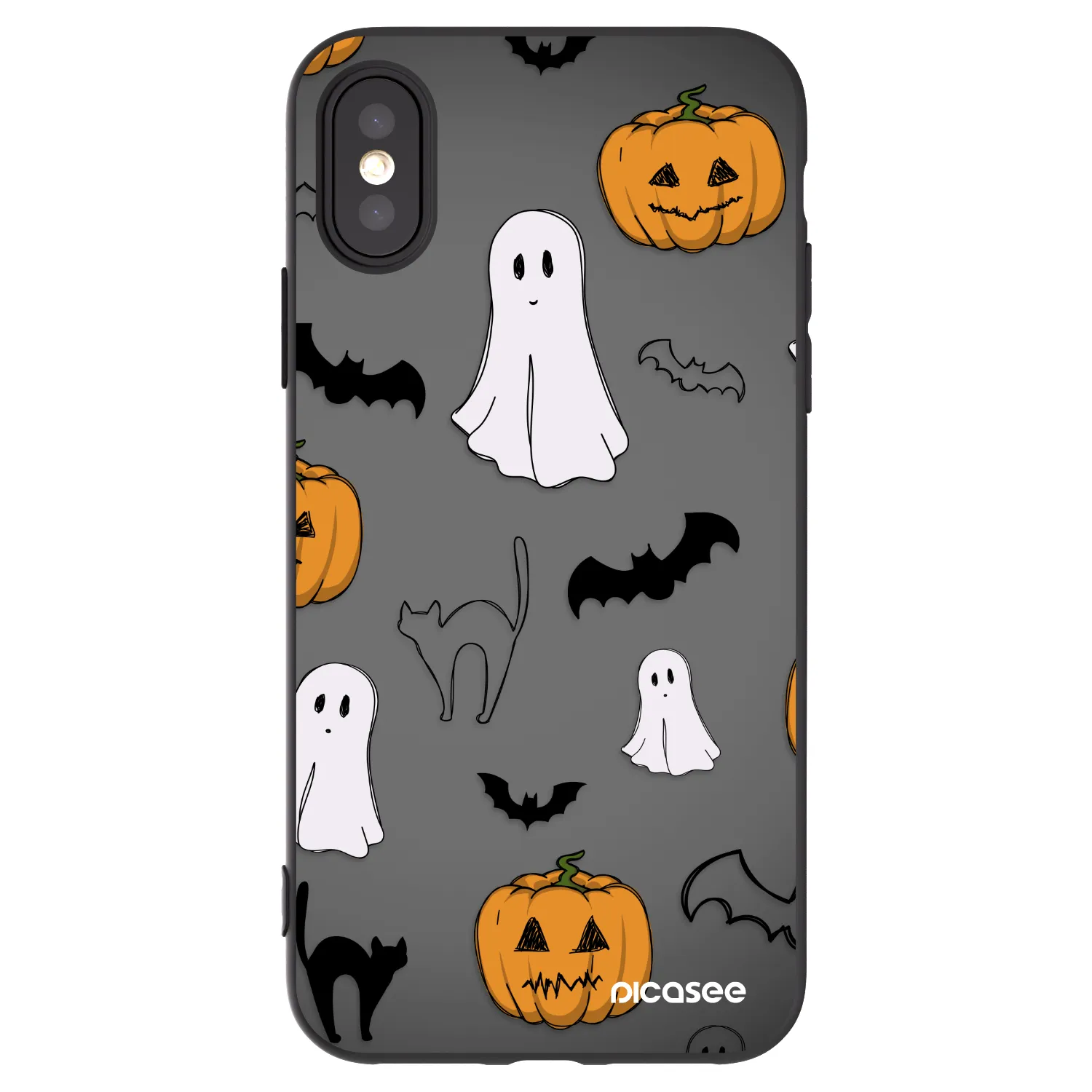 Picasee Μαύρη θήκη σιλικόνης για Apple iPhone X/XS - Spooky crew