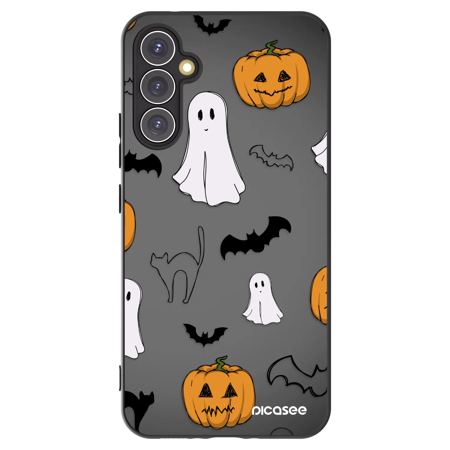 Picasee Μαύρη θήκη σιλικόνης για Samsung Galaxy A34 5G A346B - Spooky crew