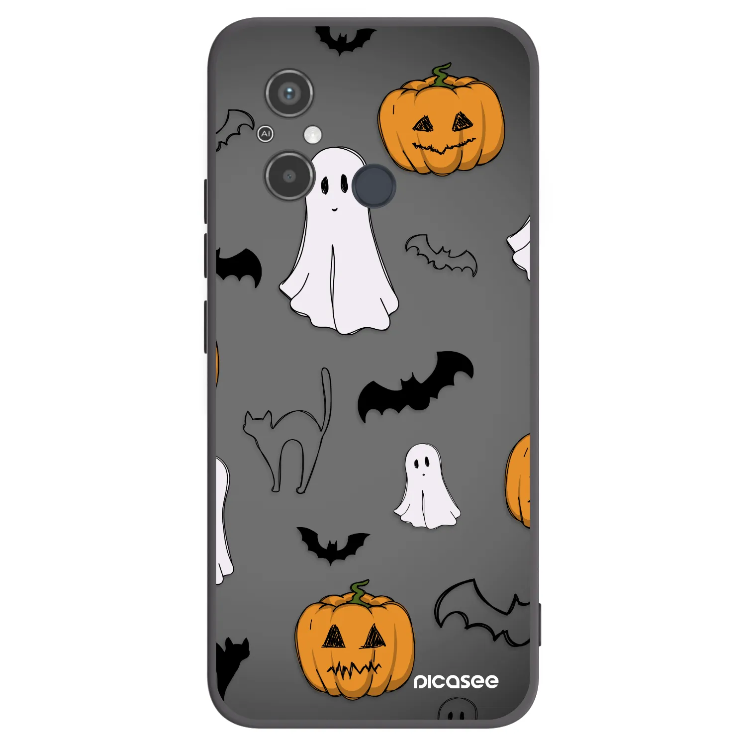 Picasee Μαύρη θήκη σιλικόνης για Xiaomi Redmi 12C - Spooky crew