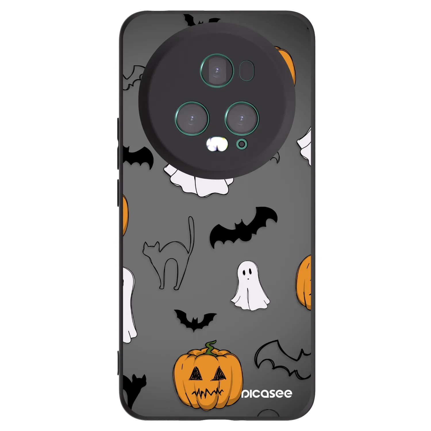 Picasee Μαύρη θήκη σιλικόνης για Honor Magic5 Pro - Spooky crew