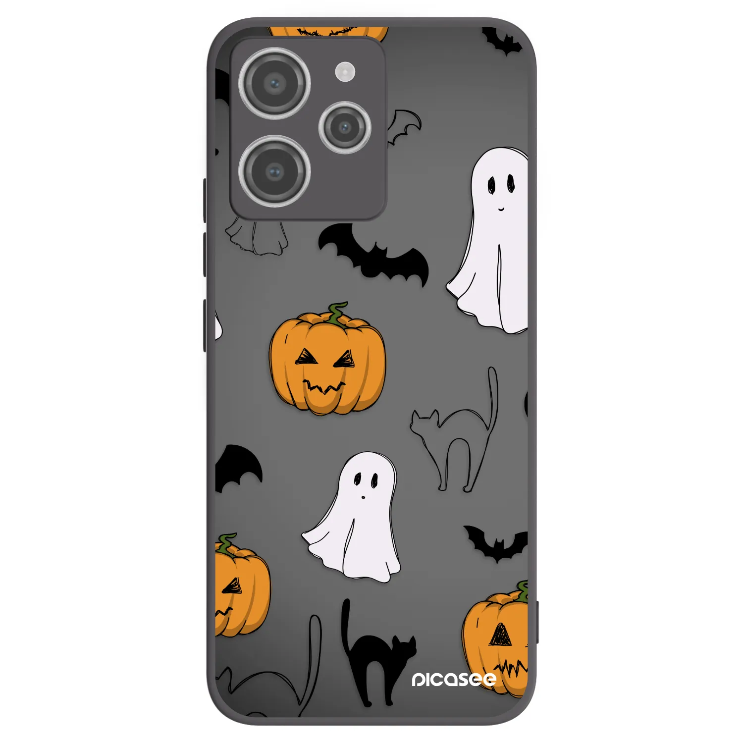 Picasee Μαύρη θήκη σιλικόνης για Xiaomi Redmi 12 4G - Spooky crew
