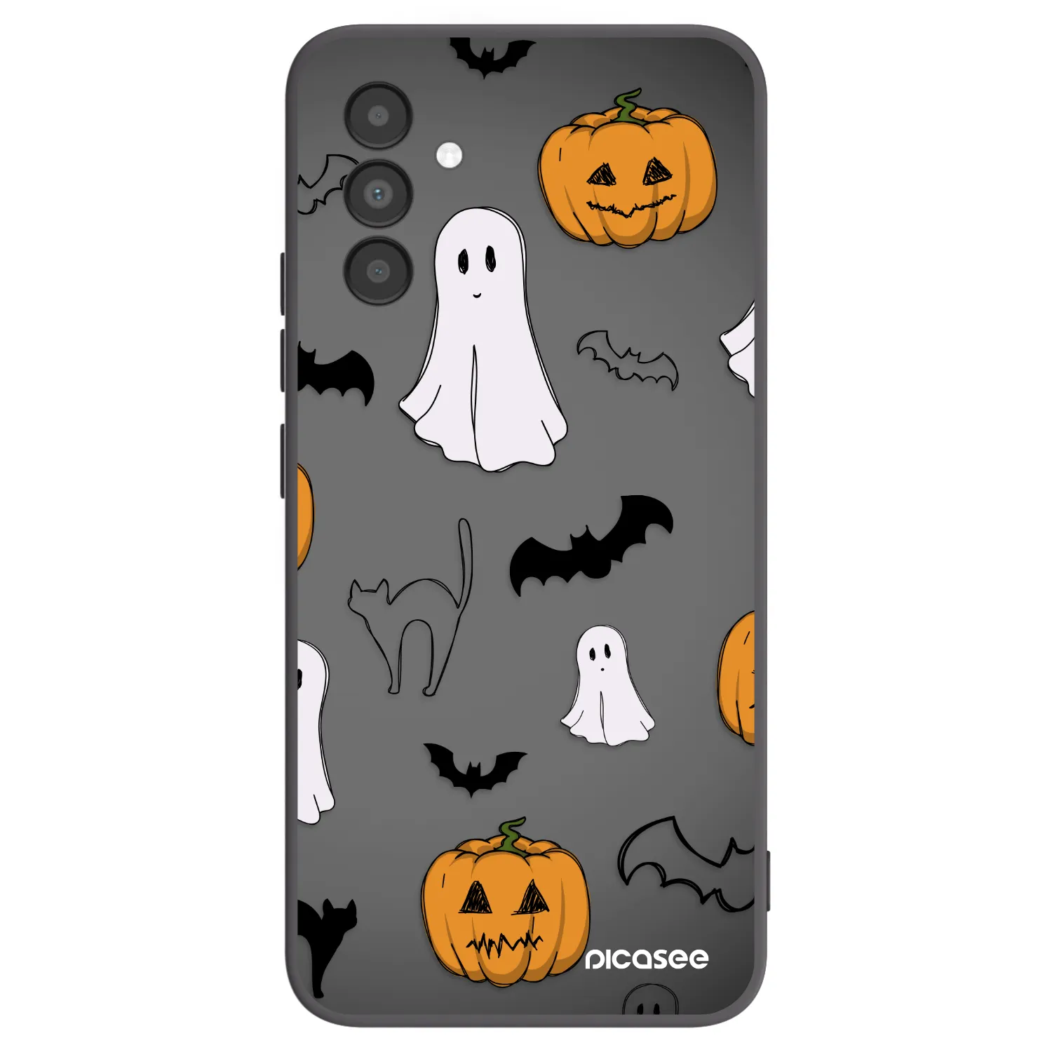Picasee Μαύρη θήκη σιλικόνης για Samsung Galaxy A04s A047F - Spooky crew