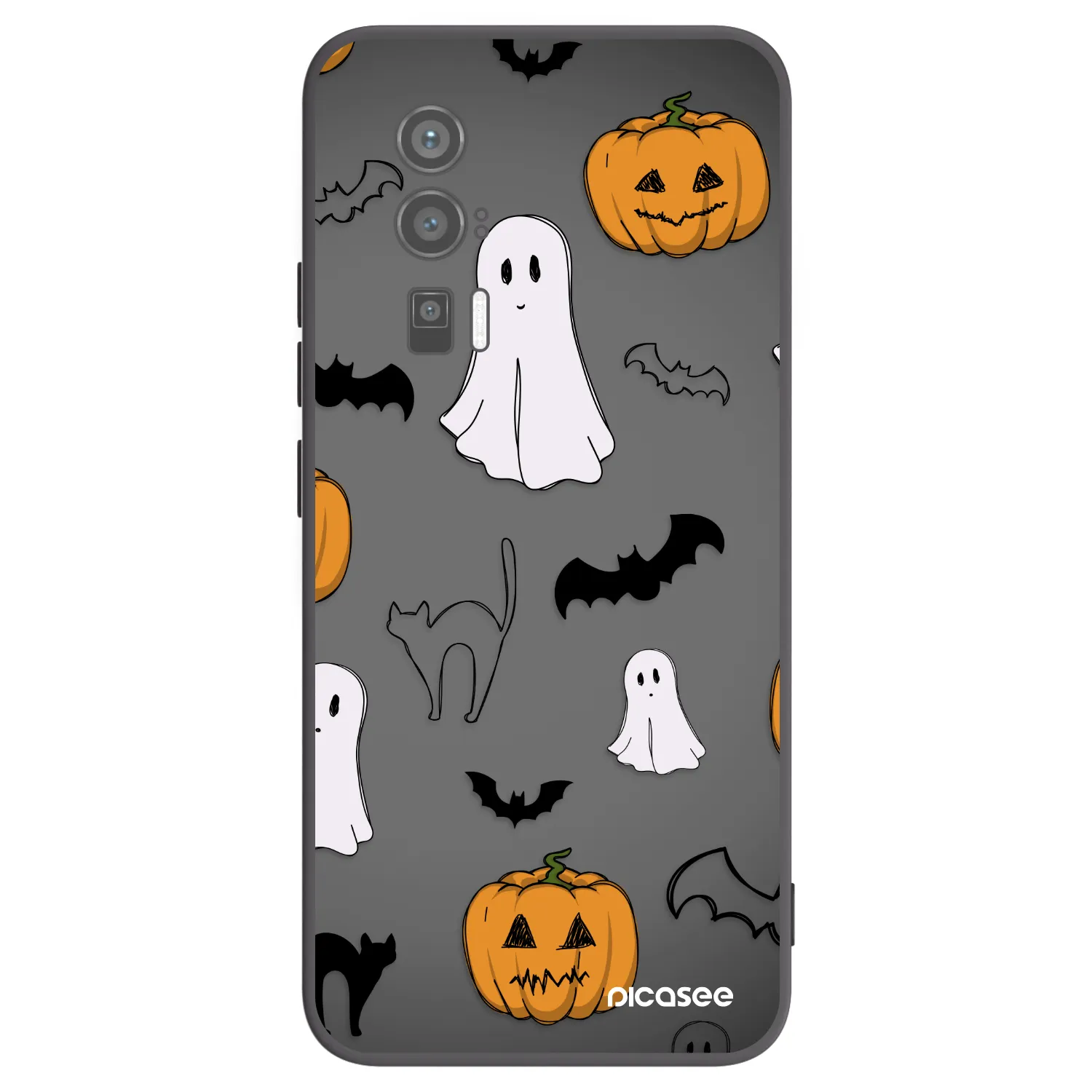 Picasee Μαύρη θήκη σιλικόνης για Xiaomi Poco F5 Pro 5G - Spooky crew