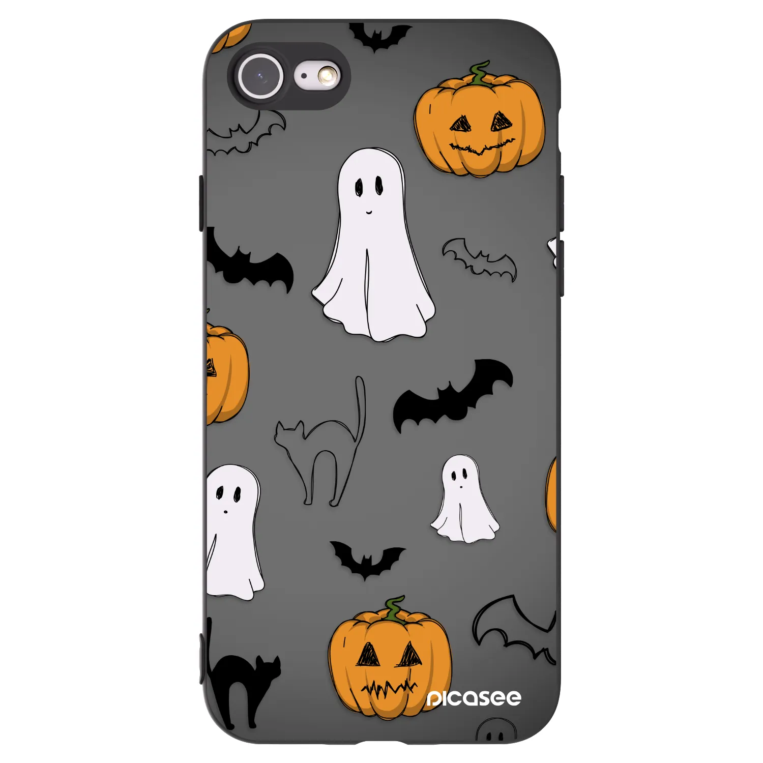 Picasee Μαύρη θήκη σιλικόνης για Apple iPhone 7 - Spooky crew