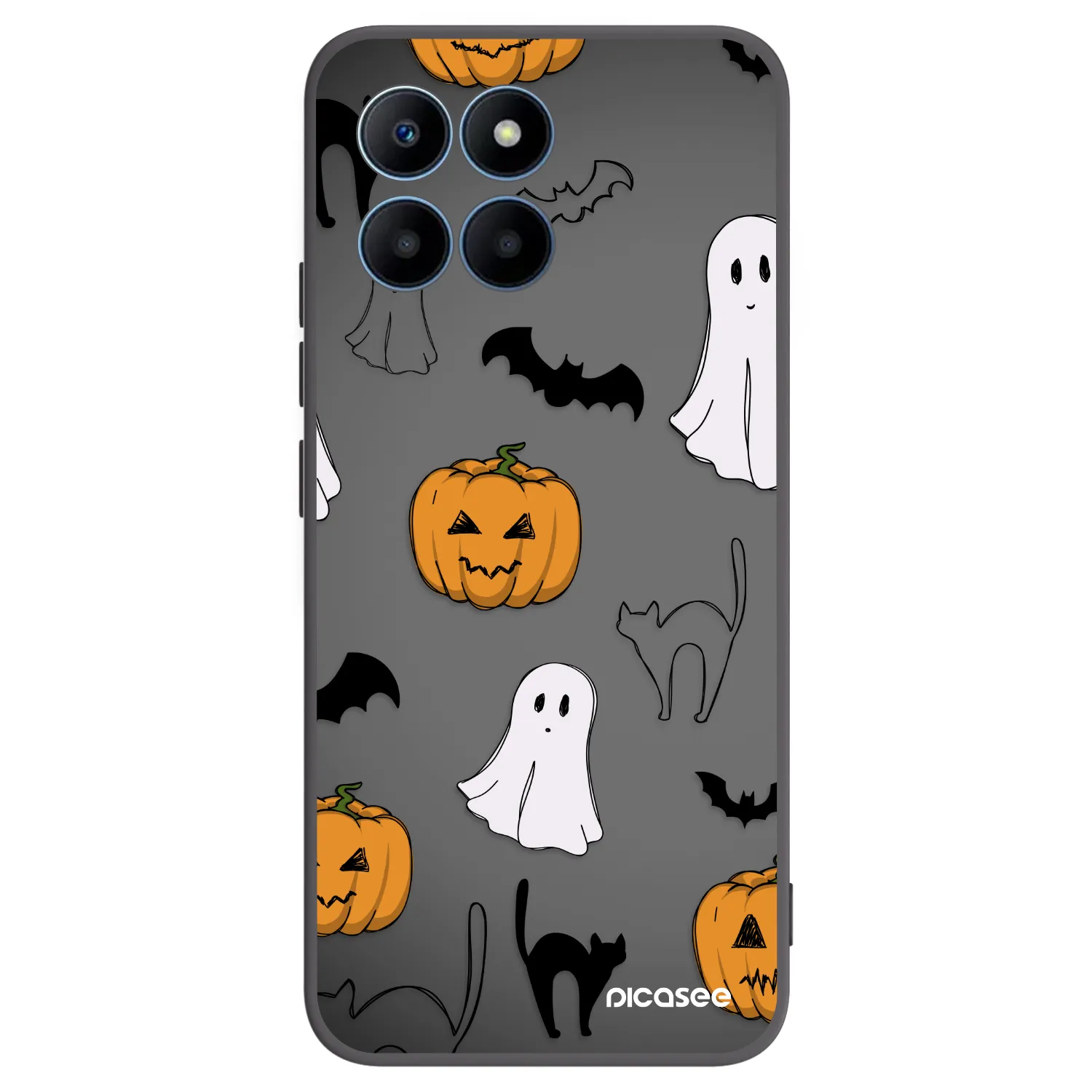 Picasee Μαύρη θήκη σιλικόνης για Honor 70 Lite - Spooky crew