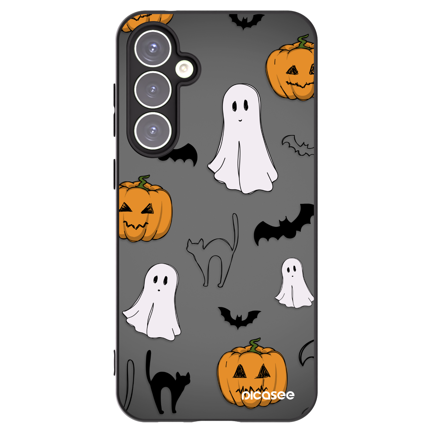 Picasee Μαύρη θήκη σιλικόνης για Samsung Galaxy S23 FE S711B - Spooky crew