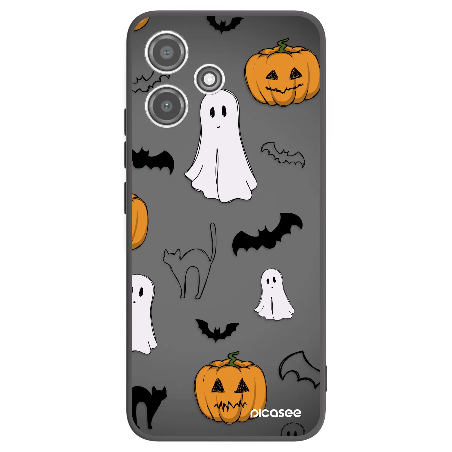 Picasee Μαύρη θήκη σιλικόνης για Xiaomi Redmi 12 5G - Spooky crew