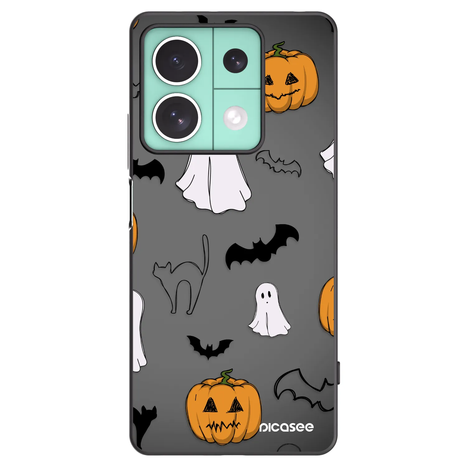 Picasee Μαύρη θήκη σιλικόνης για Xiaomi Redmi Note 13 5G - Spooky crew
