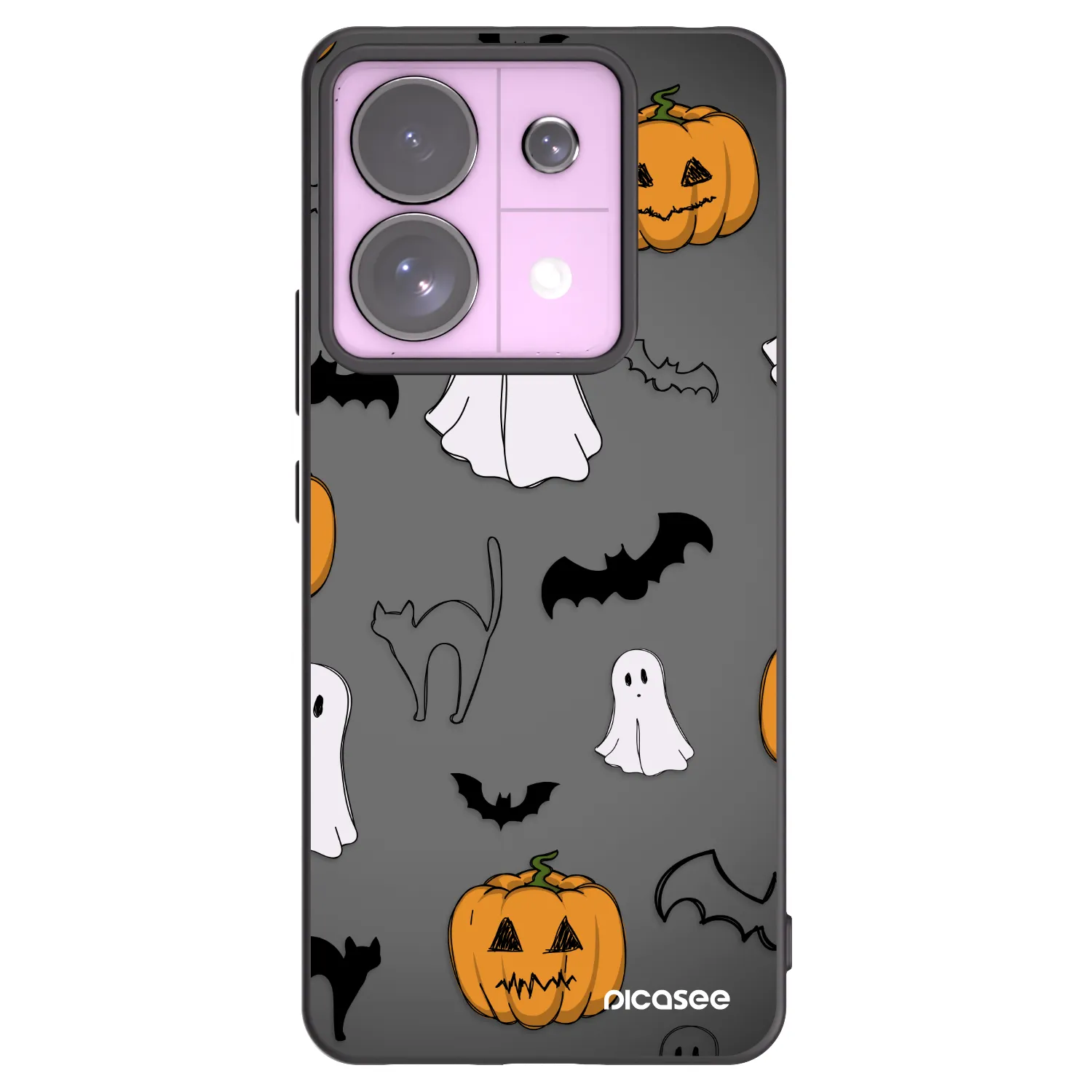 Picasee Μαύρη θήκη σιλικόνης για Xiaomi Redmi Note 13 Pro 5G - Spooky crew
