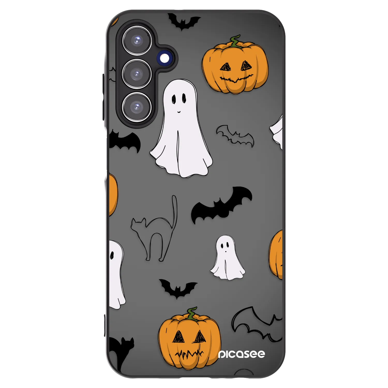 Picasee Μαύρη θήκη σιλικόνης για Samsung Galaxy A15 A156B 5G - Spooky crew