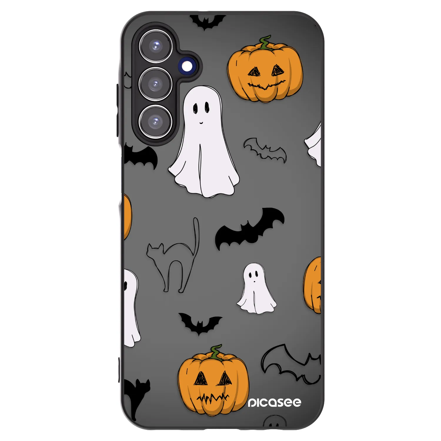 Picasee Μαύρη θήκη σιλικόνης για Samsung Galaxy A15 A155F 4G - Spooky crew