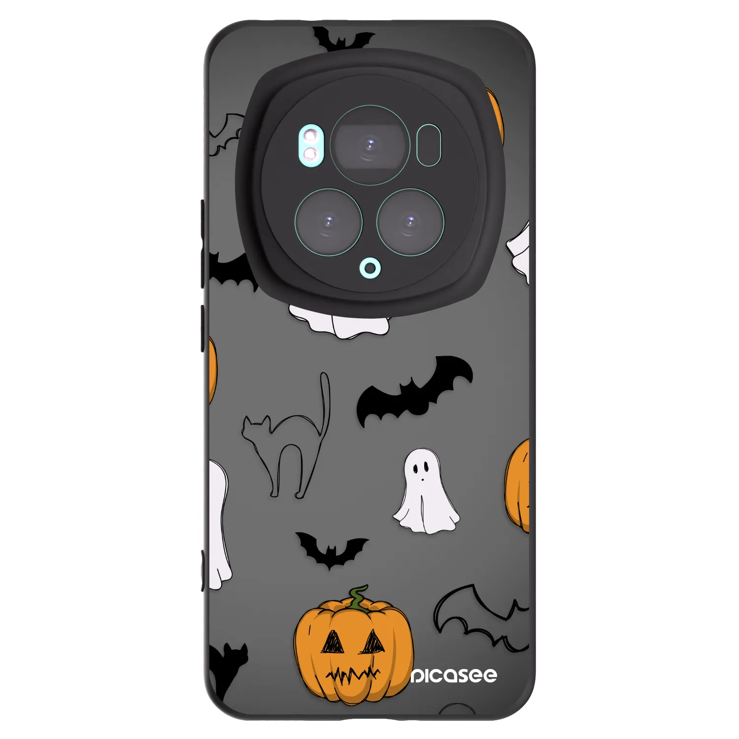 Picasee Μαύρη θήκη σιλικόνης για Honor Magic6 Pro - Spooky crew