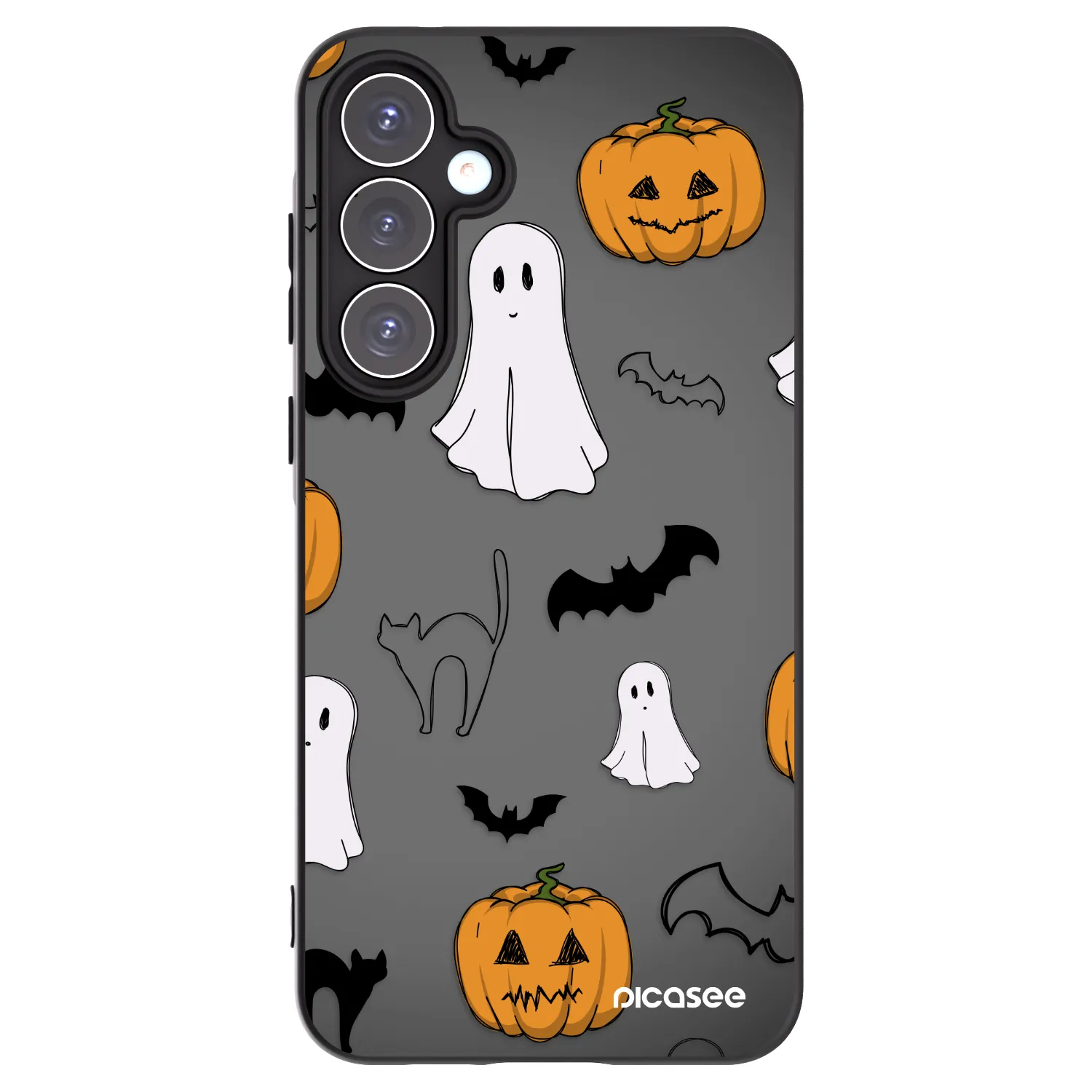 Picasee Μαύρη θήκη σιλικόνης για Samsung Galaxy A55 5G A556B - Spooky crew