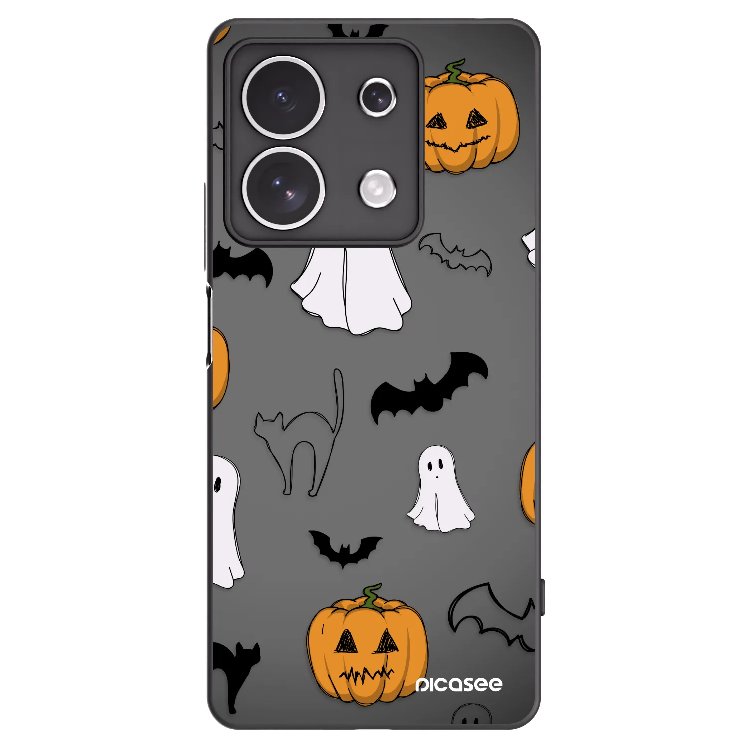 Picasee Μαύρη θήκη σιλικόνης για Xiaomi Redmi Note 13 4G - Spooky crew