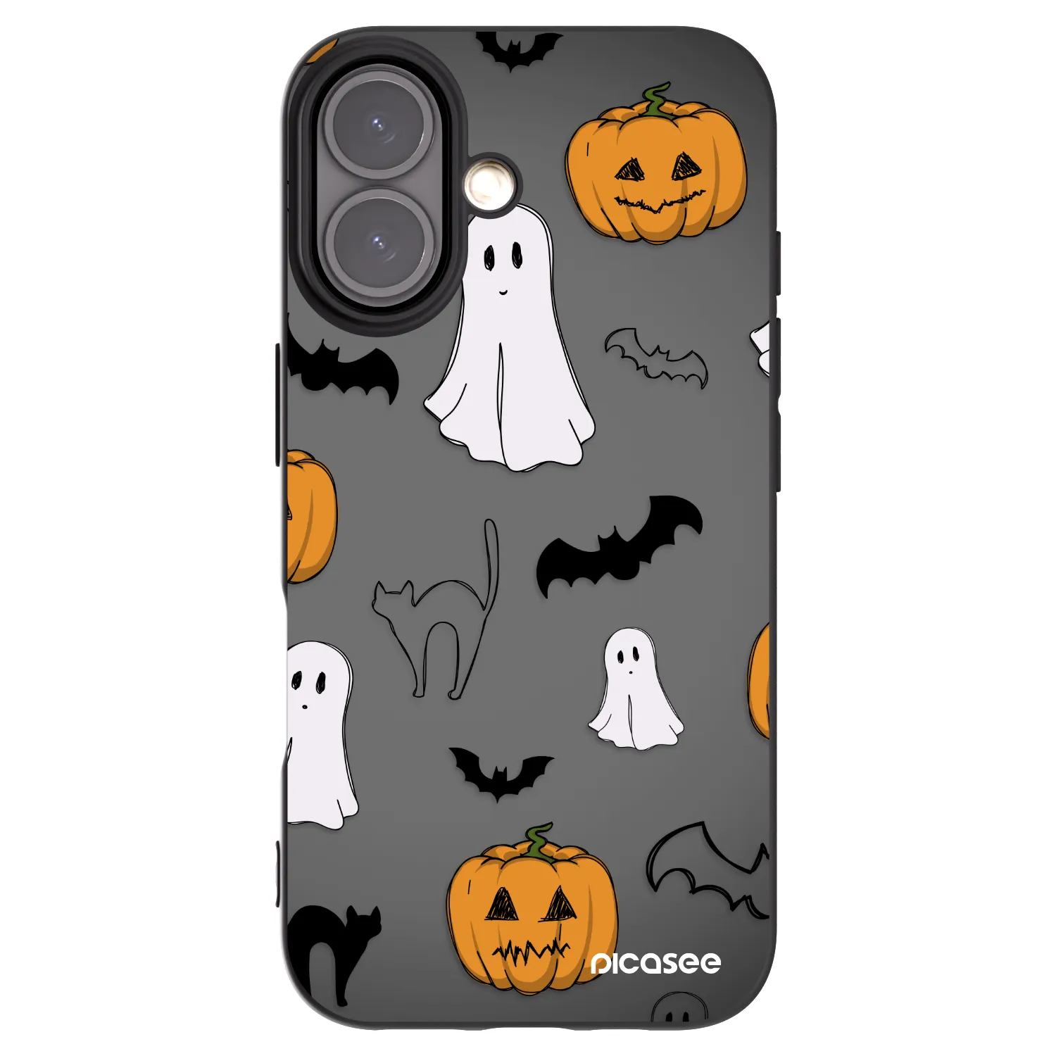 Picasee Μαύρη θήκη σιλικόνης για Apple iPhone 16 - Spooky crew