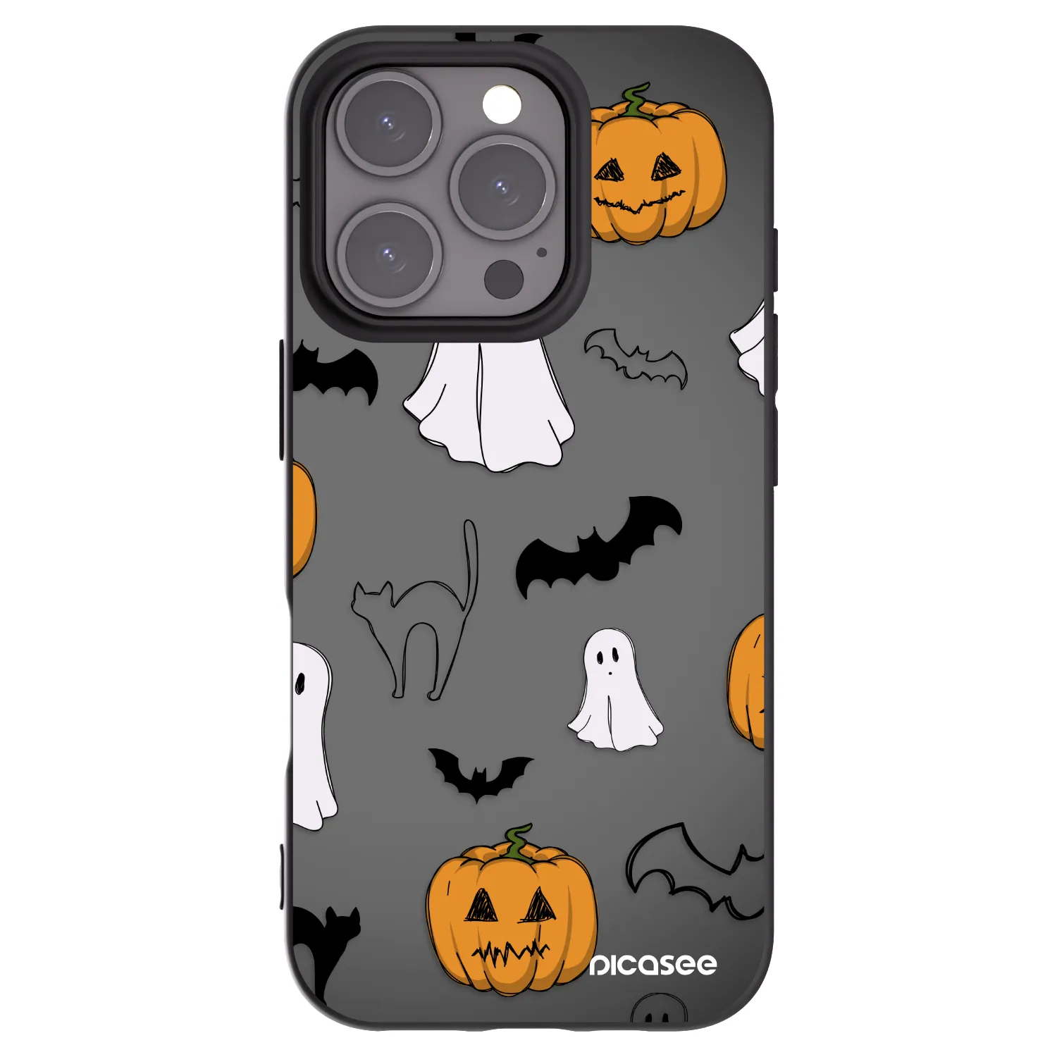 Picasee Μαύρη θήκη σιλικόνης για Apple iPhone 16 Pro - Spooky crew