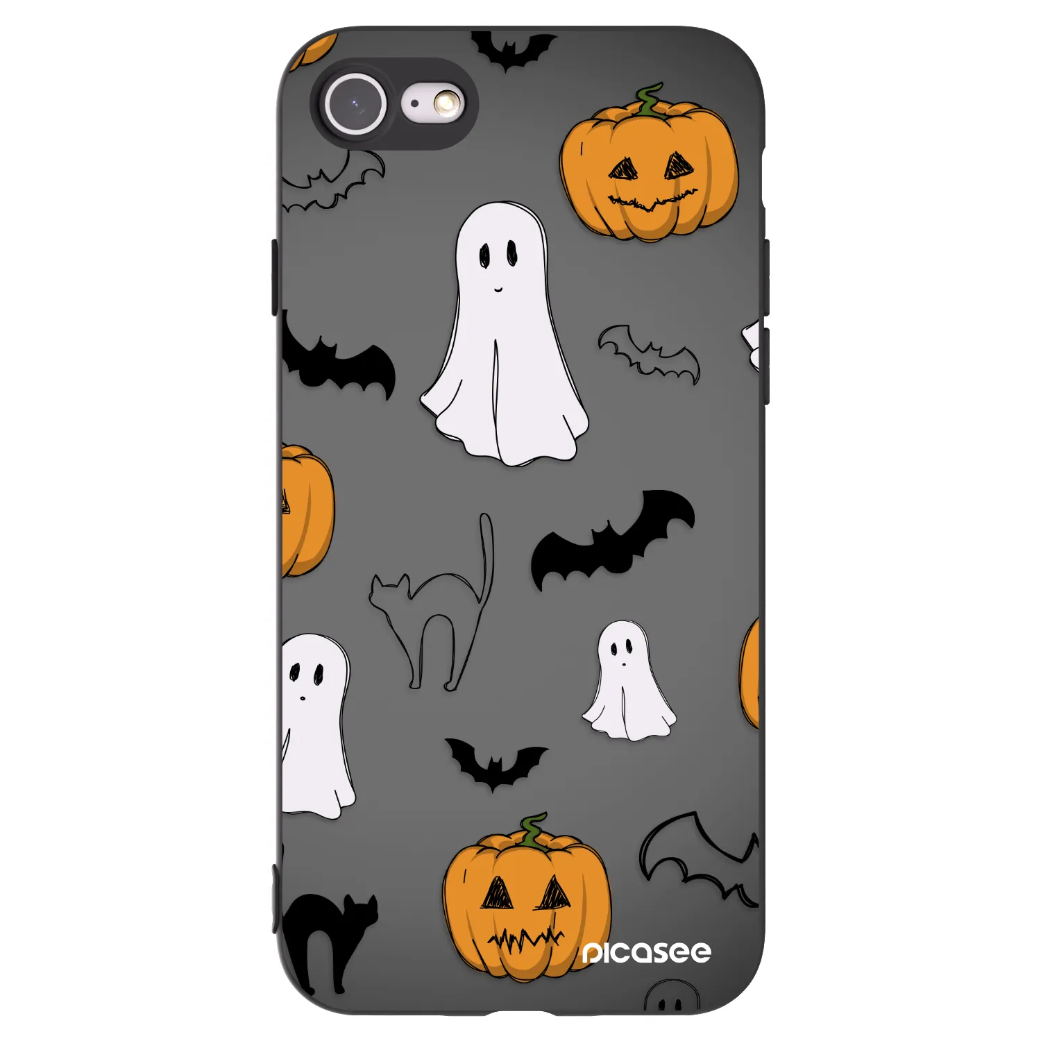 Picasee Μαύρη θήκη σιλικόνης για Apple iPhone 8 - Spooky crew