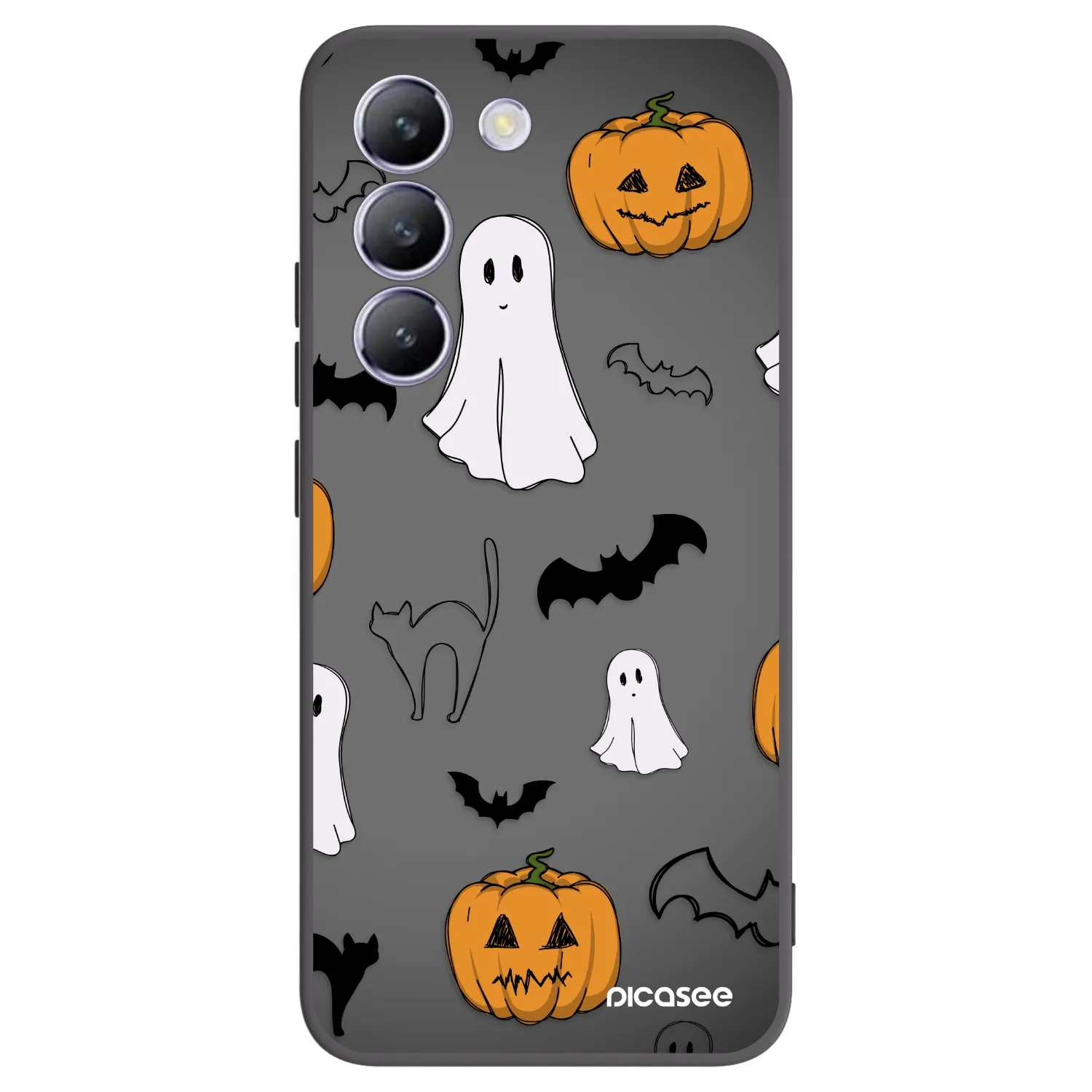 Picasee Μαύρη θήκη σιλικόνης για Vivo V40 SE 5G - Spooky crew
