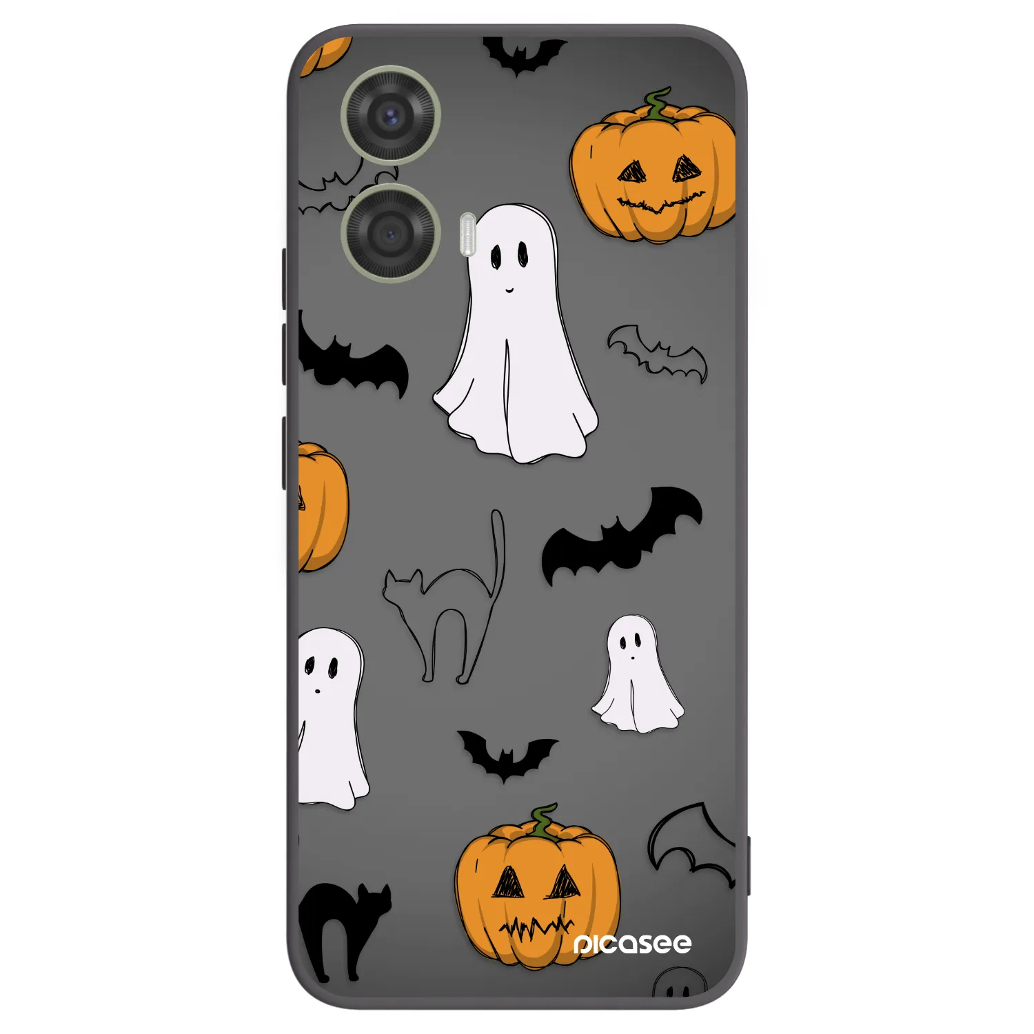 Picasee Μαύρη θήκη σιλικόνης για Motorola Moto G24 - Spooky crew