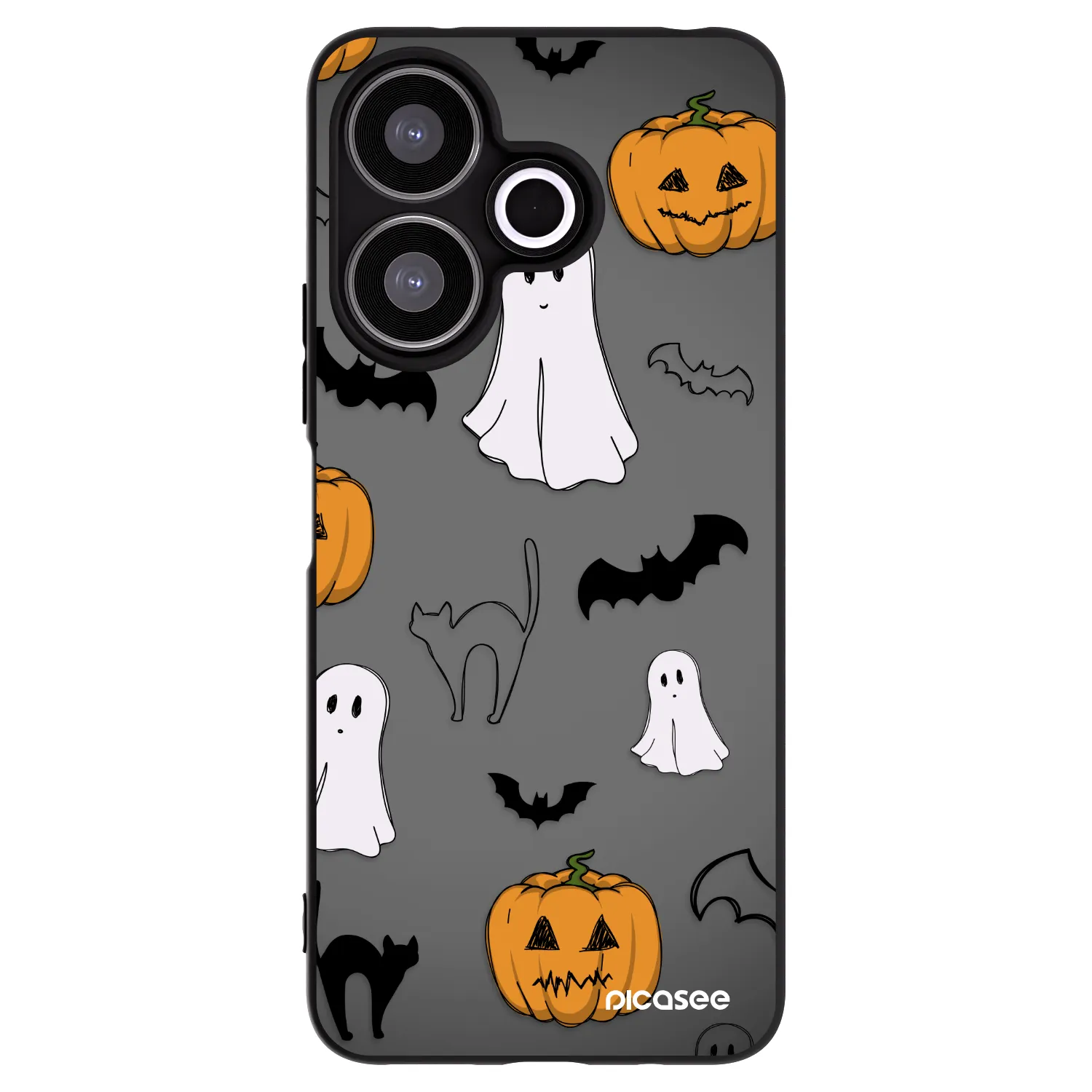 Picasee Μαύρη θήκη σιλικόνης για Xiaomi Redmi 13 4G - Spooky crew