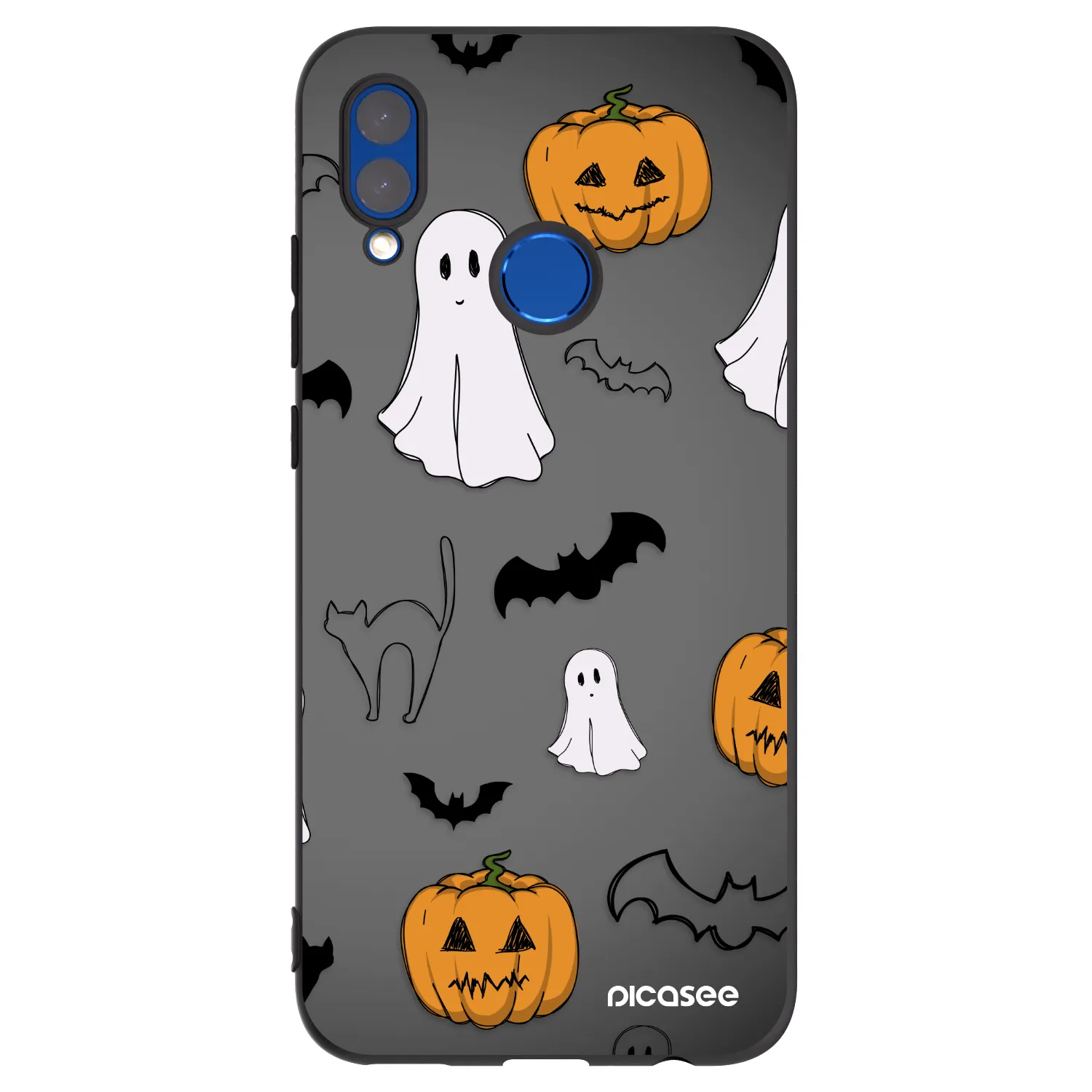 Picasee Μαύρη θήκη σιλικόνης για Huawei P Smart 2019 - Spooky crew