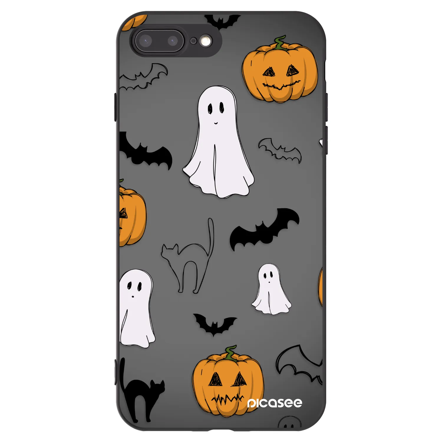 Picasee Μαύρη θήκη σιλικόνης για Apple iPhone 7 Plus - Spooky crew