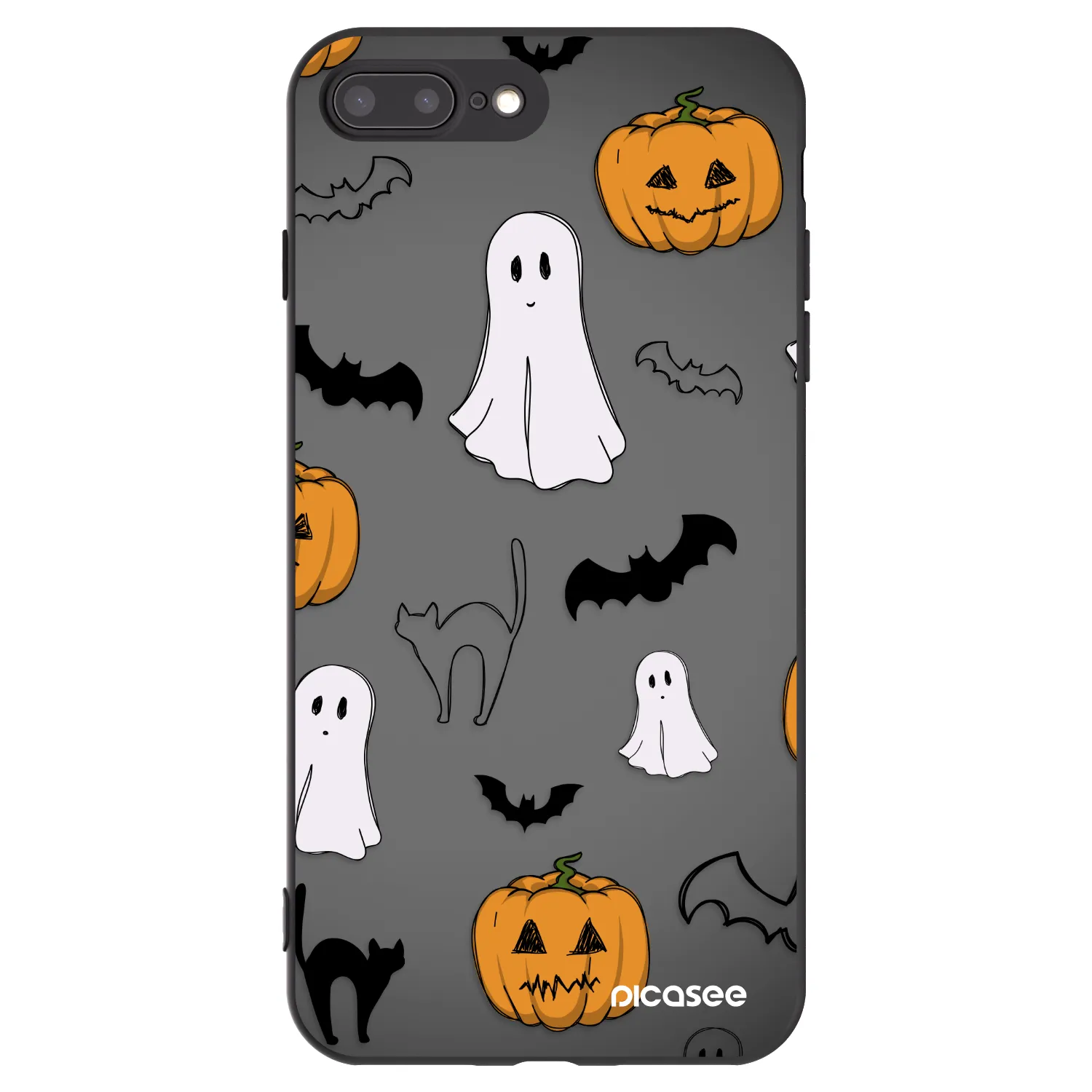 Picasee Μαύρη θήκη σιλικόνης για Apple iPhone 8 Plus - Spooky crew