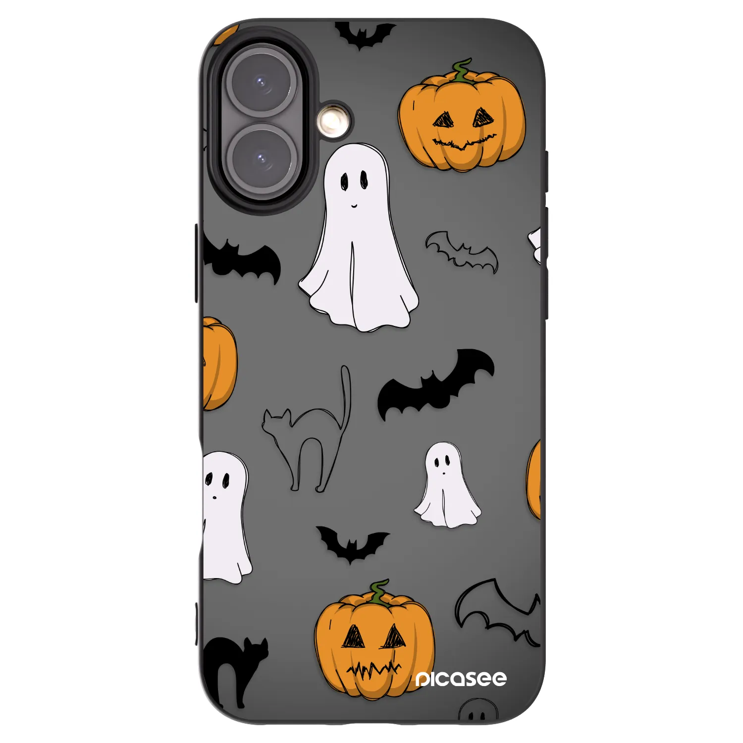 Picasee Μαύρη θήκη σιλικόνης για Apple iPhone 16 Plus - Spooky crew
