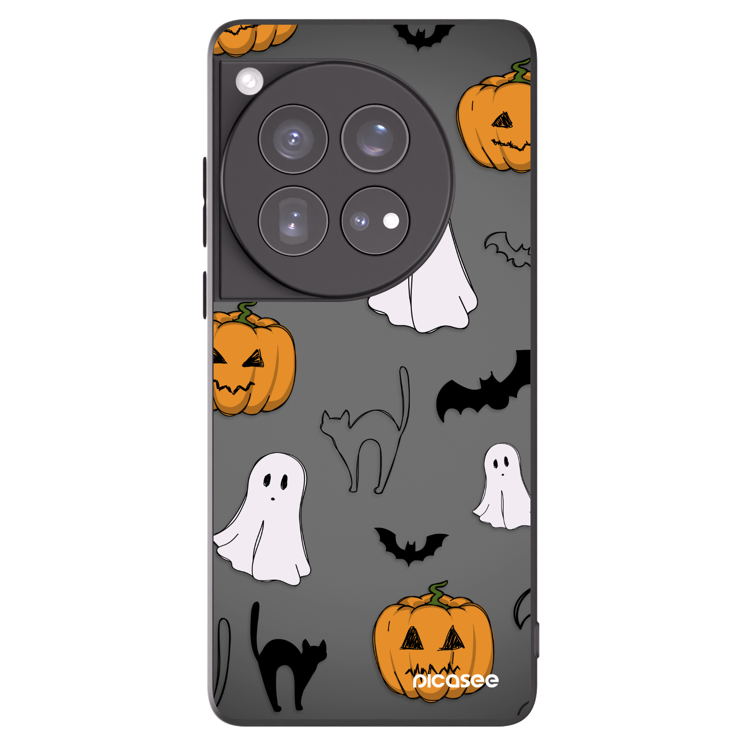 Picasee Μαύρη θήκη σιλικόνης για OnePlus 12 5G - Spooky crew