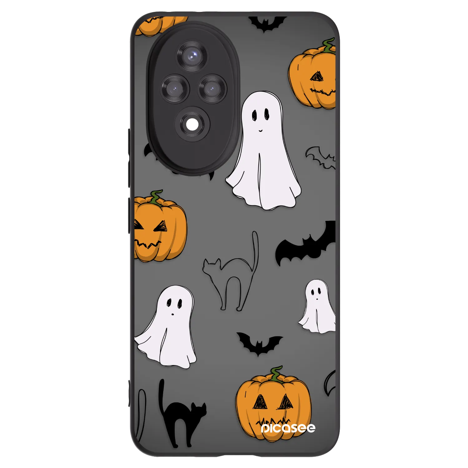 Picasee Μαύρη θήκη σιλικόνης για Honor 200 Pro 5G - Spooky crew