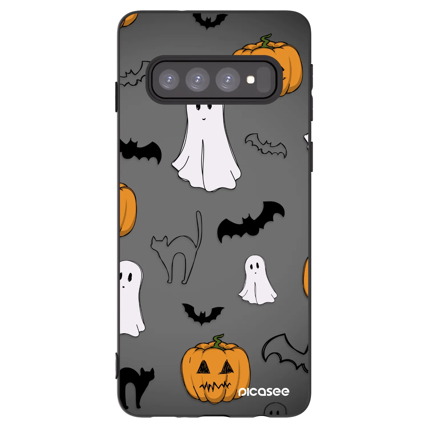 Picasee Μαύρη θήκη σιλικόνης για Samsung Galaxy S10 G973 - Spooky crew