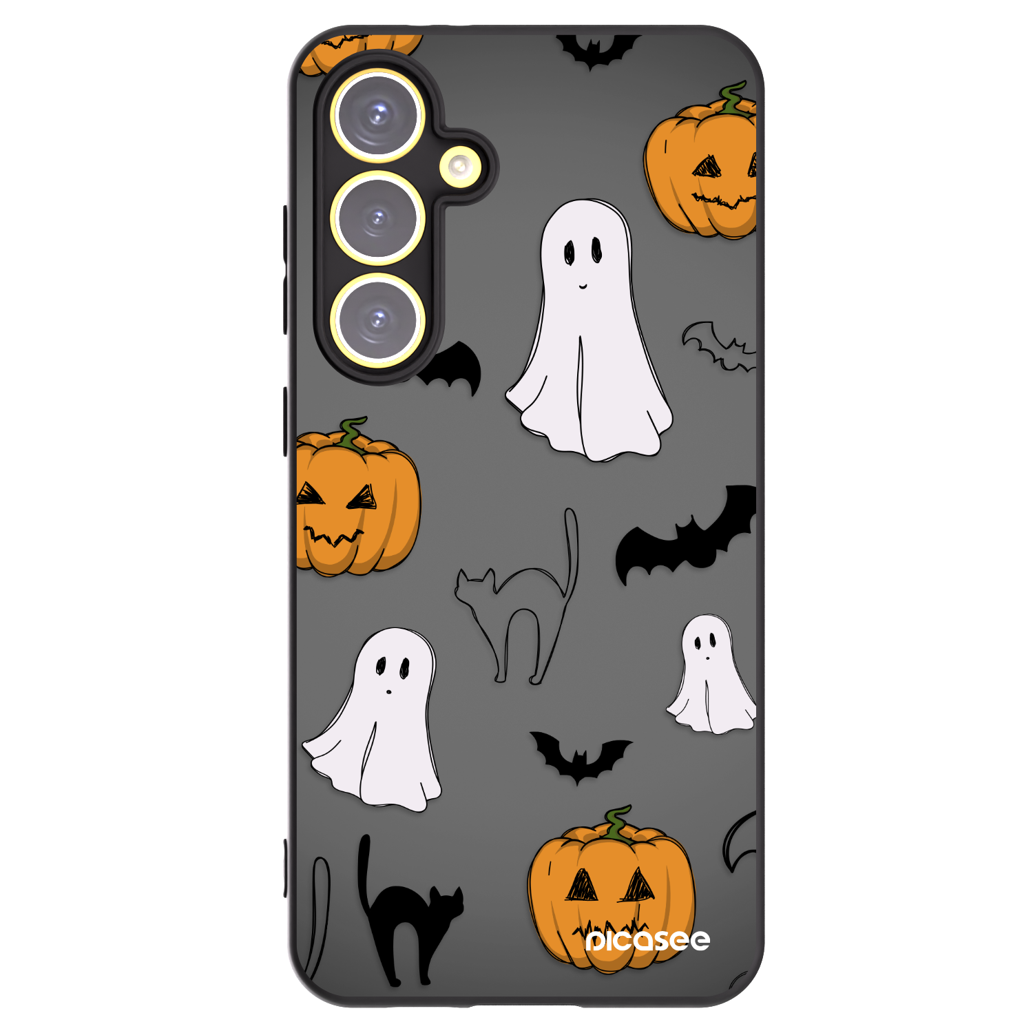 Picasee Μαύρη θήκη σιλικόνης για Samsung Galaxy S24 FE S721B - Spooky crew