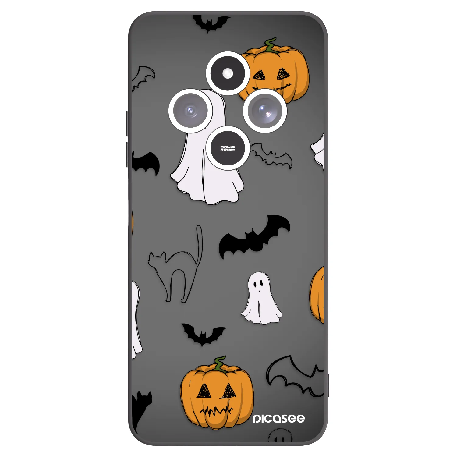 Picasee Μαύρη θήκη σιλικόνης για Xiaomi Redmi 14C - Spooky crew