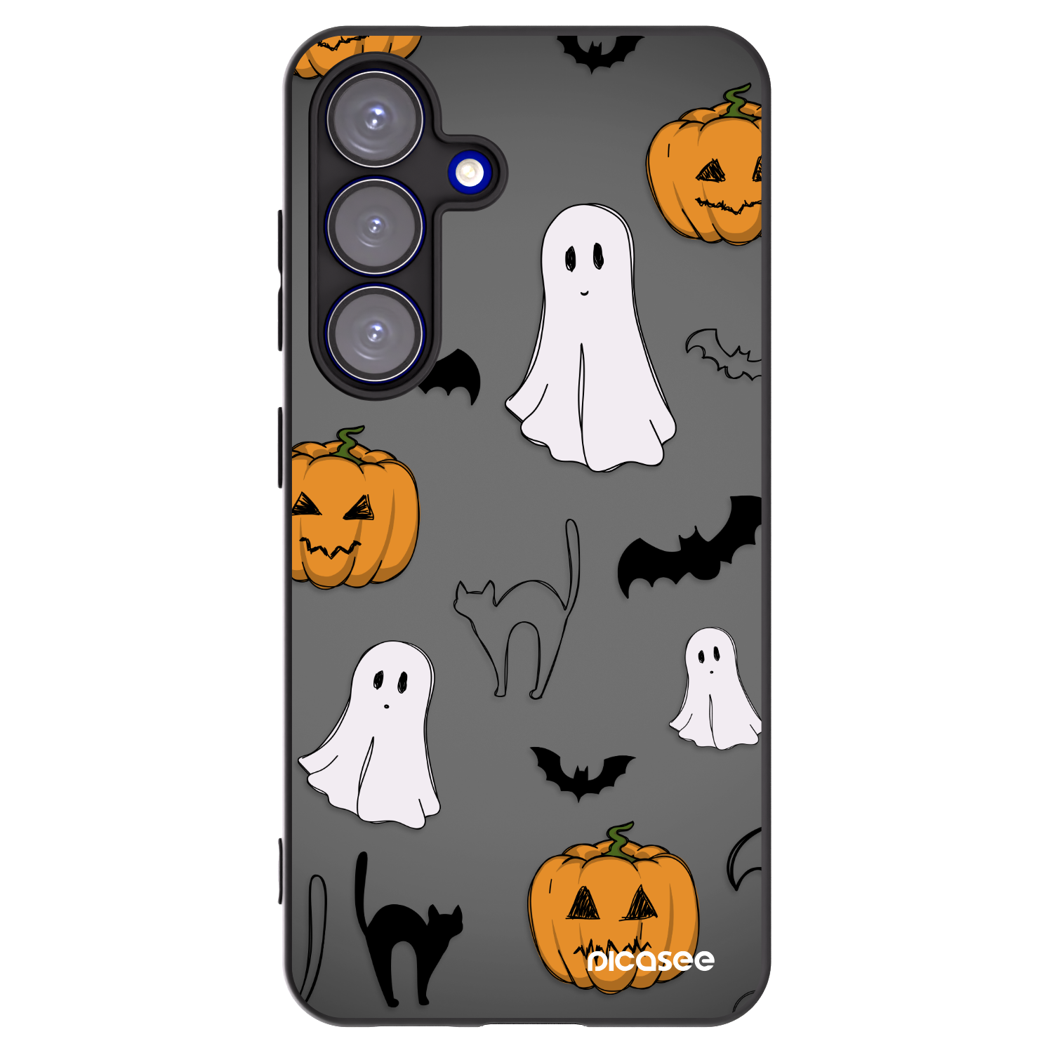 Picasee Μαύρη θήκη σιλικόνης για Samsung Galaxy S25 5G - Spooky crew