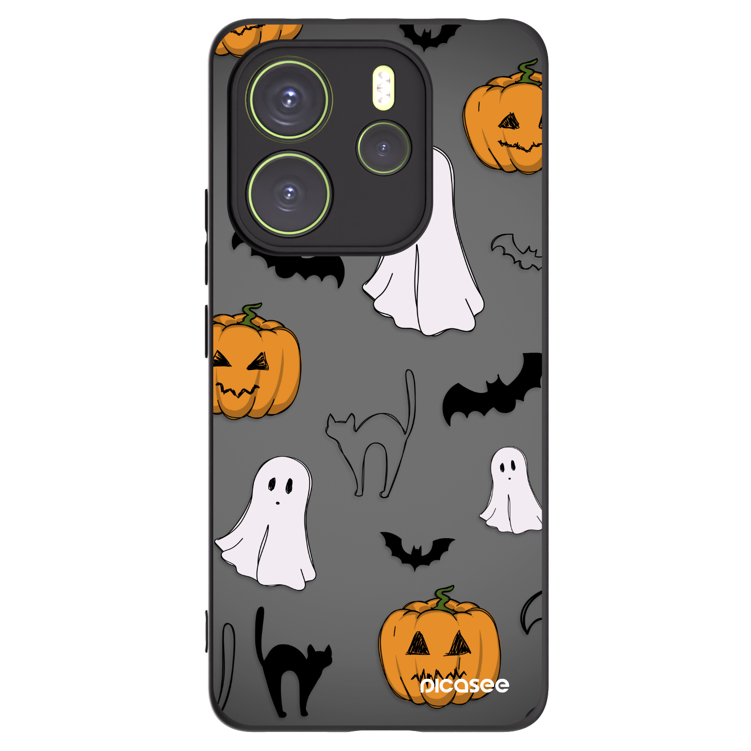 Picasee Μαύρη θήκη σιλικόνης για Xiaomi Redmi Note 14 4G - Spooky crew