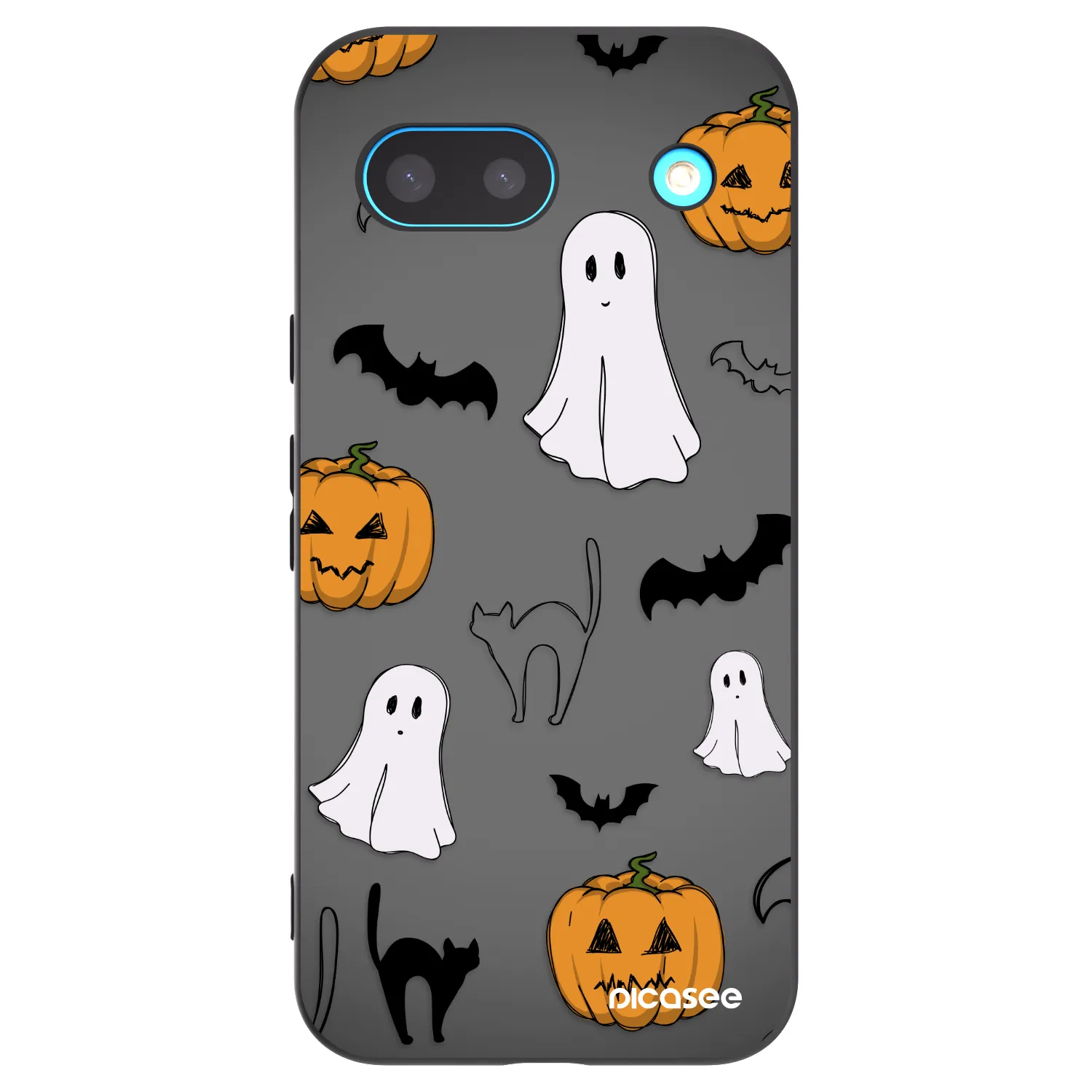 Picasee Μαύρη θήκη σιλικόνης για Google Pixel 8a - Spooky crew